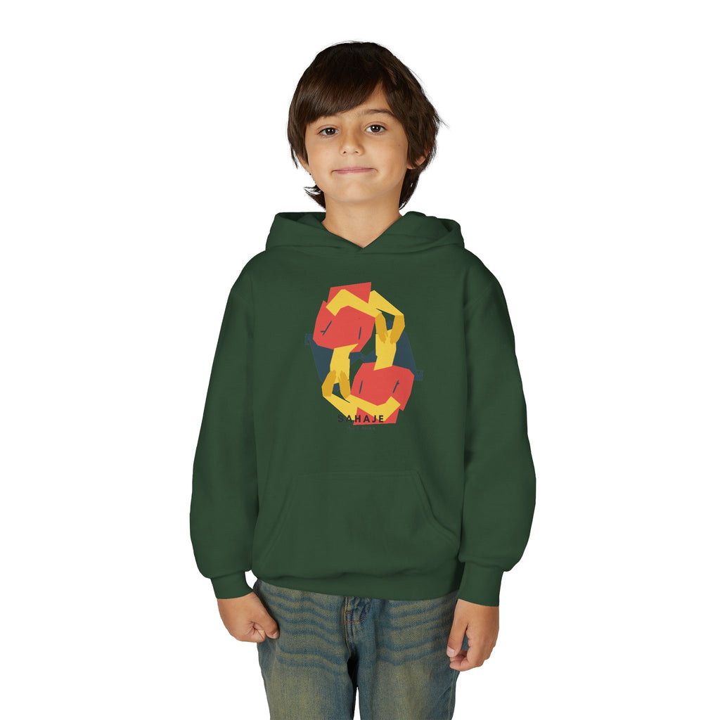 Youth Hoodie with Geometric Squirrel Art – 'Squirrel' Colorful Kids Pullover