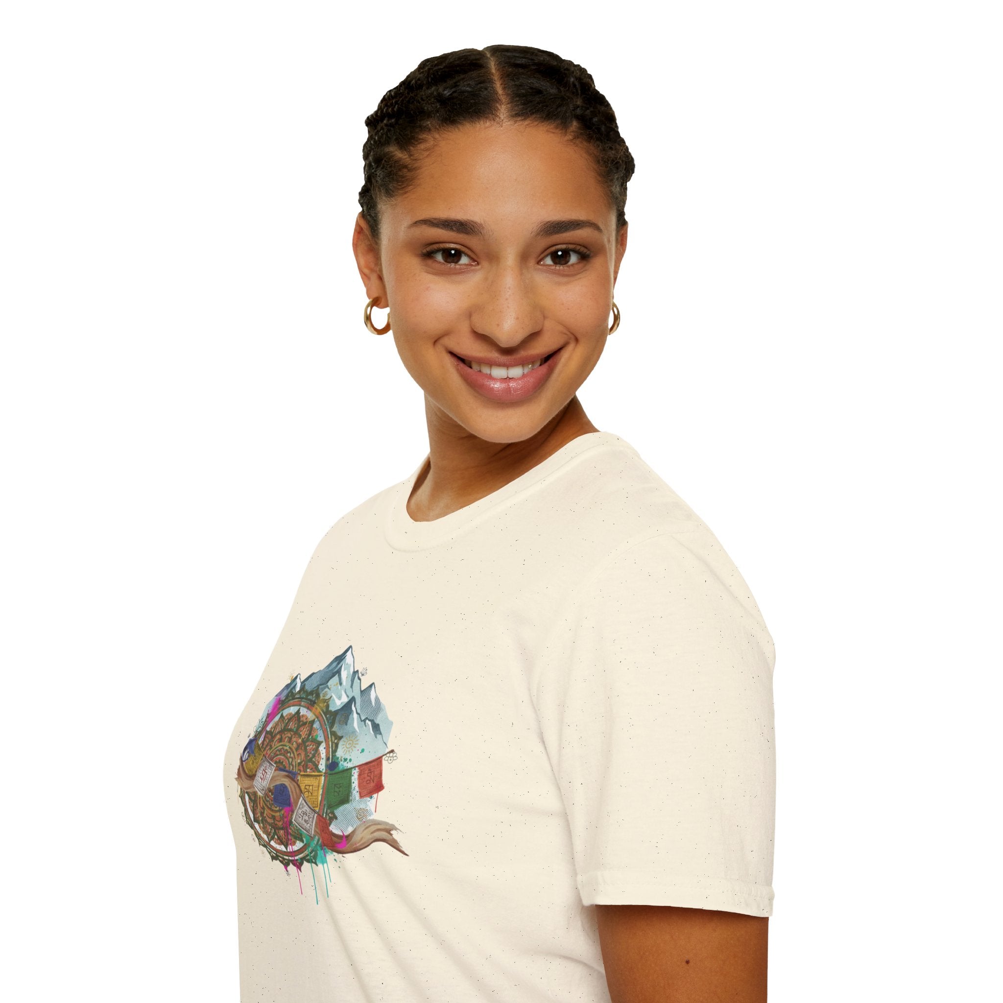 Adventure Turtle Graphic T-Shirt — Mountain Shell Nature Art Tee