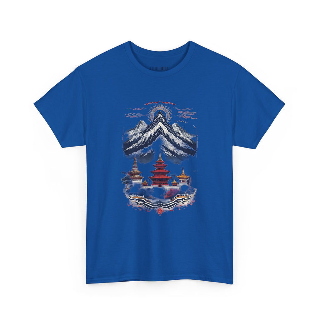 Japanese Mountain Pagoda T-Shirt — Zen Temple Landscape Tee