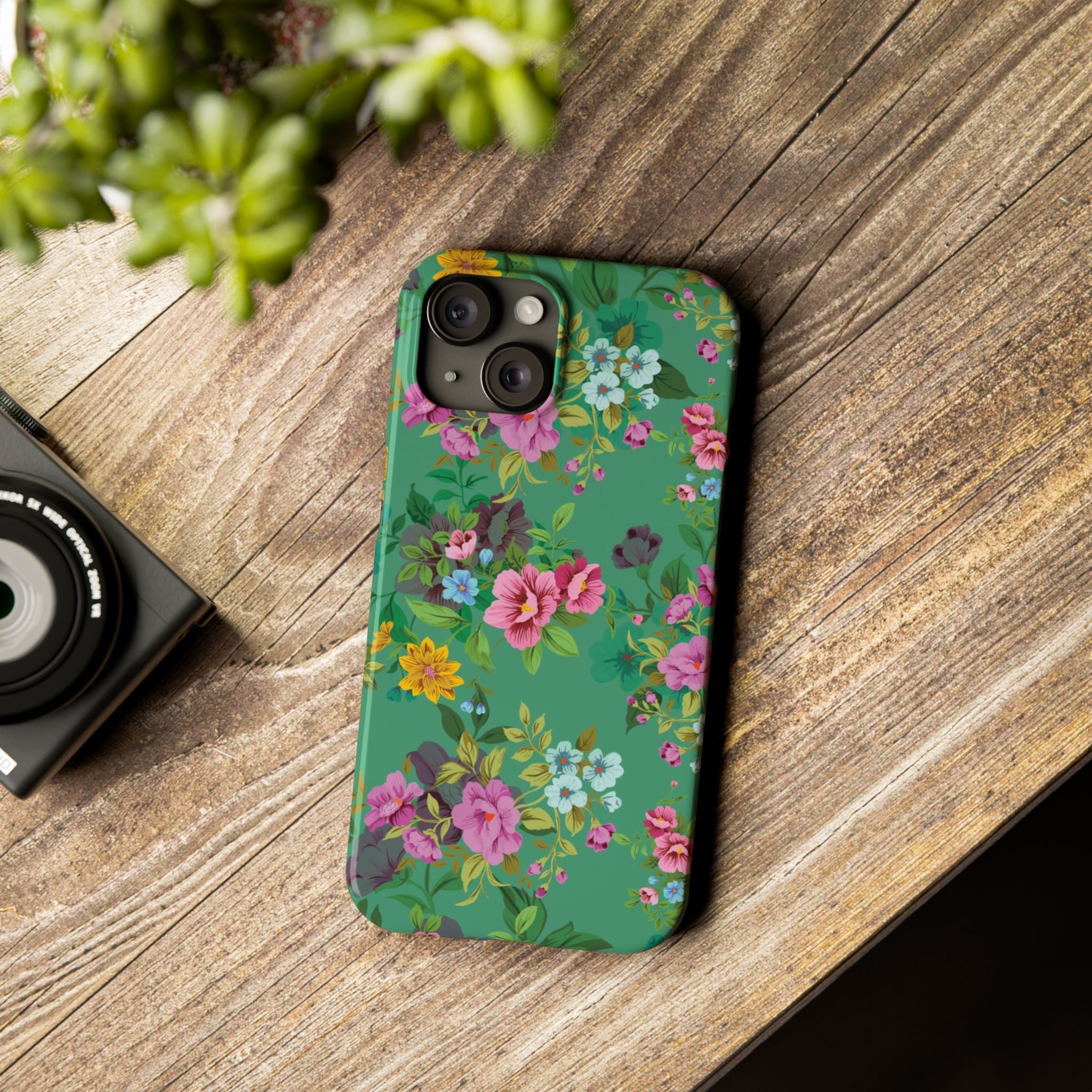 Floral Slim Phone Case - Cute Botanical Design, Gift for Spring, Nature Lovers, Customizable Phone Cover, Trendy Accessories, Flower Power
