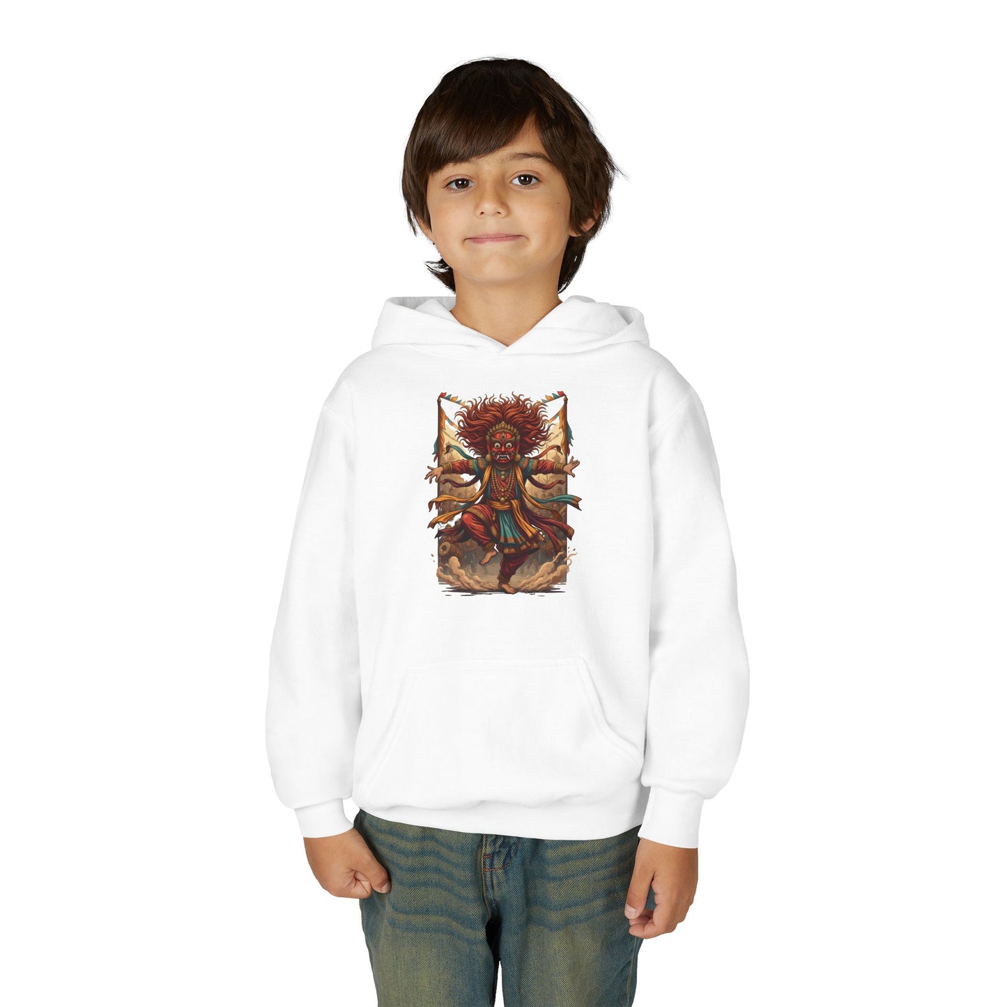 Youth Hoodie — Tribal Sun Dancer Graphic Kids Sweatshirt