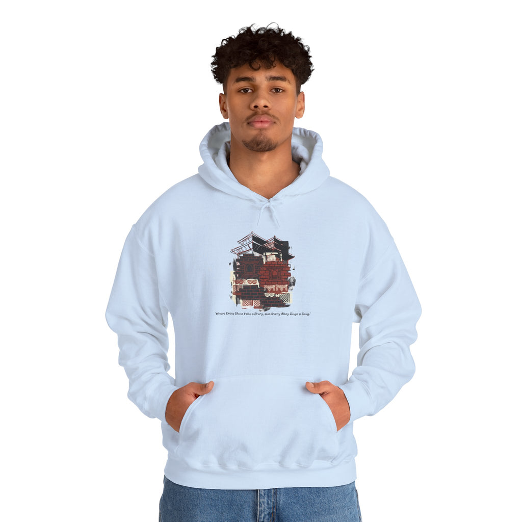 Hoodie — Vintage Urban Industrial Building Graphic Hoodie (Architectural Sketch)