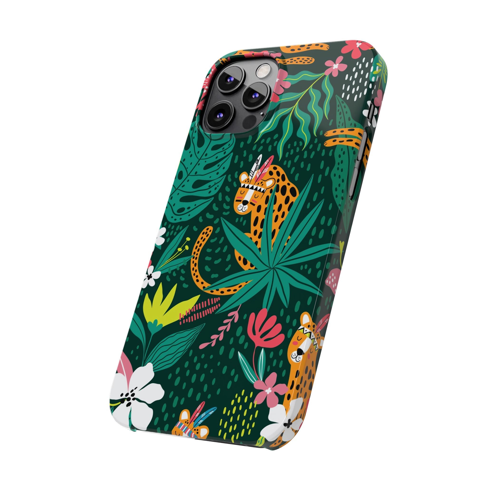 Slim Phone Case — Tropical Jungle Leopard Floral Pattern (Slim Protective Phone Cover)