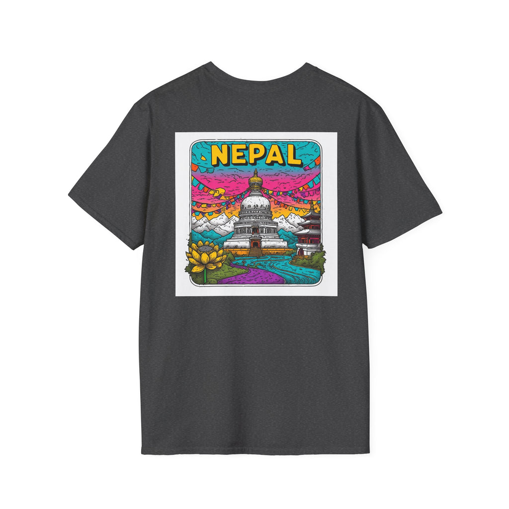 Nepal Graphic T-Shirt — Colorful Stupa Travel Tee