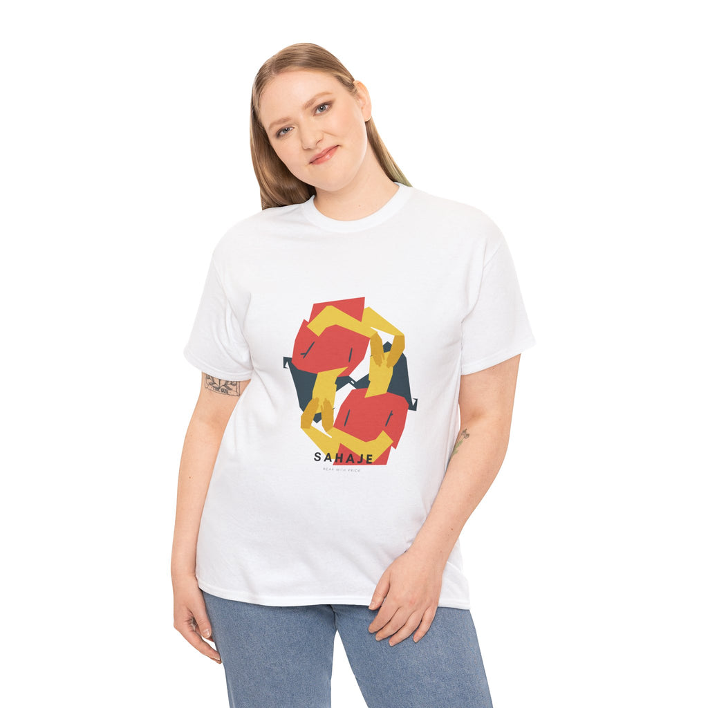 Geometric Fox Tee — Stylized Red & Yellow Fox Illustration T-Shirt