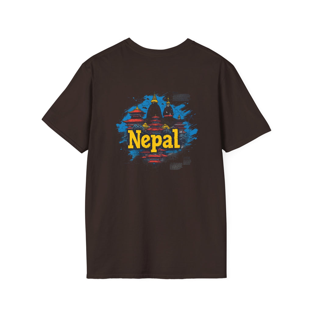 Nepal Souvenir T-Shirt — Stupa Sketch Graphic
