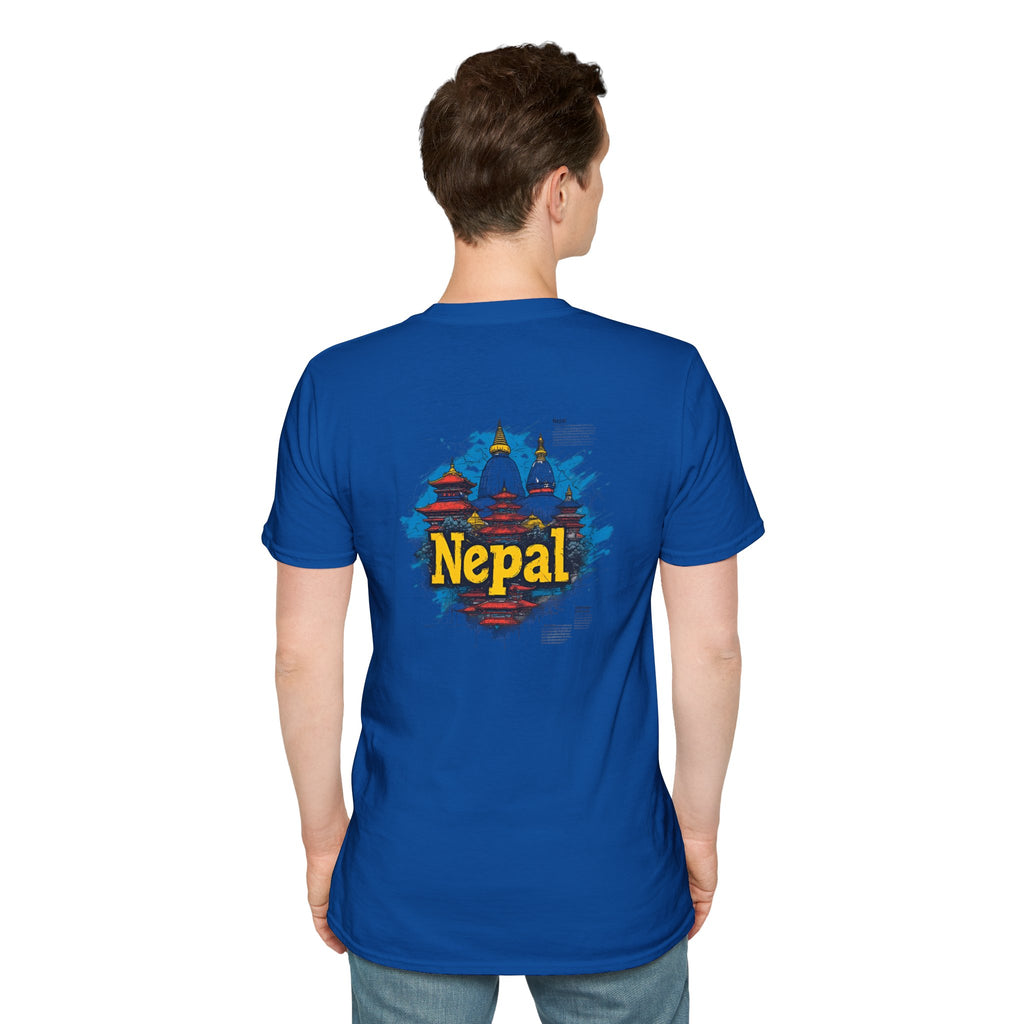 Nepal Souvenir T-Shirt — Stupa Sketch Graphic
