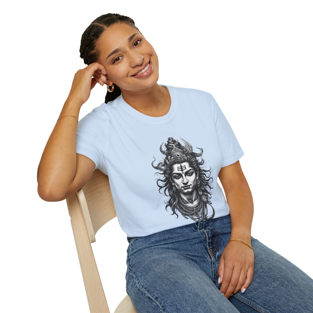 Shiva Portrait T-Shirt – Detailed Hindu Deity Graphic Tee