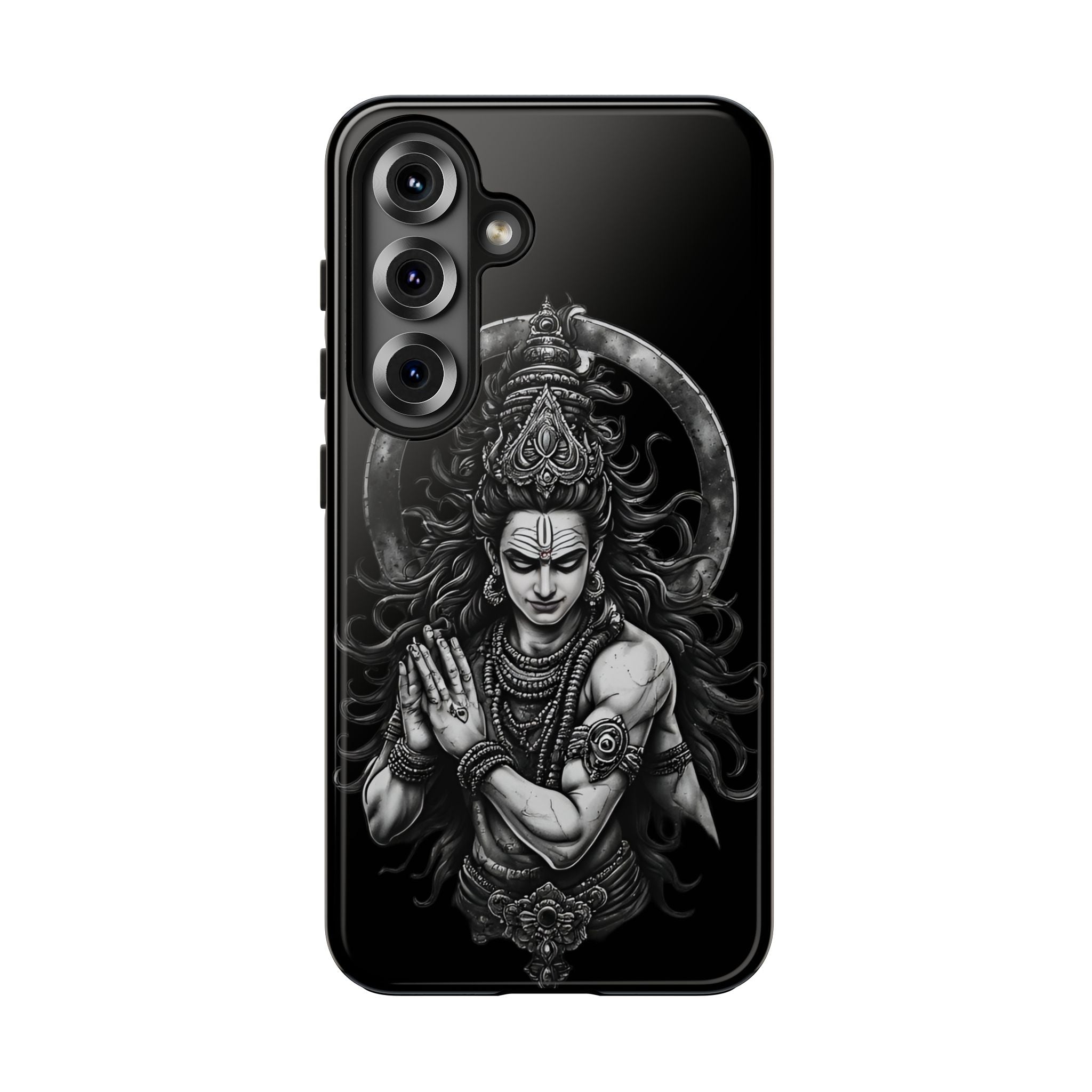 Shiva Tough Phone Case — Black Protective Hindu Deity Design
