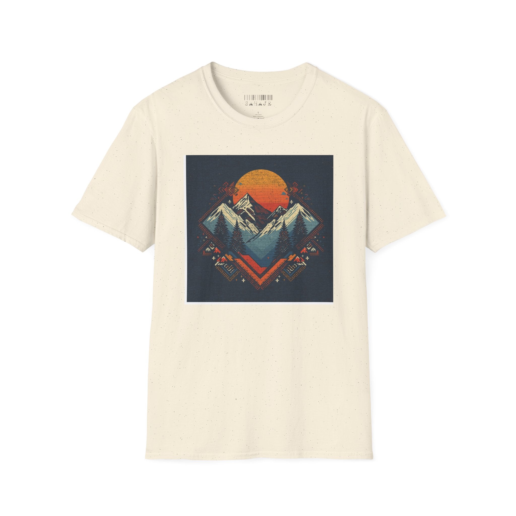 Retro Mountain Sunset T-Shirt — Vintage Outdoor Adventure Graphic Tee