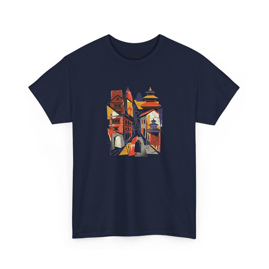 Cityscape Abstract Tee — Colorful Urban Architecture Graphic T‑Shirt
