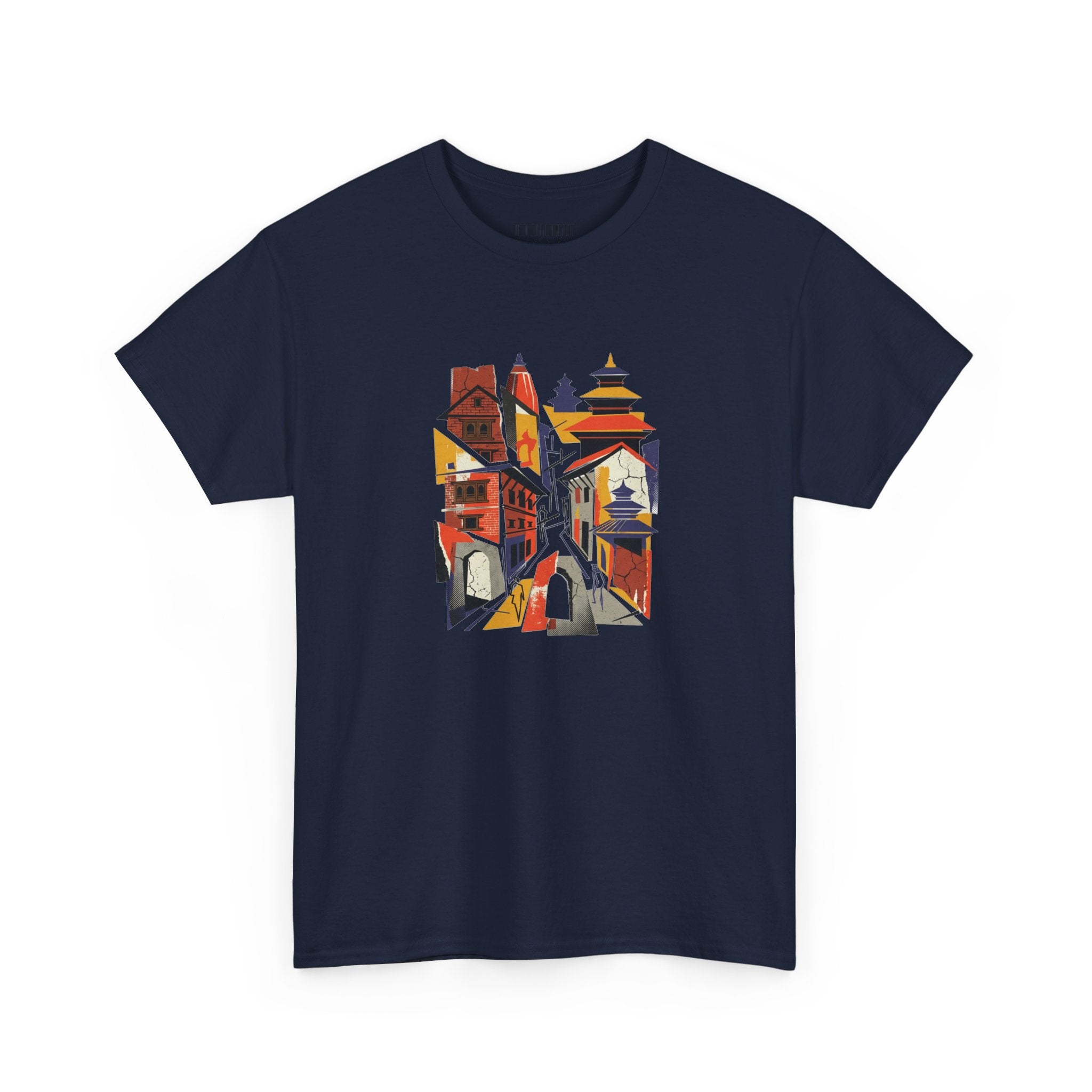 Cityscape Abstract Tee — Colorful Urban Architecture Graphic T‑Shirt