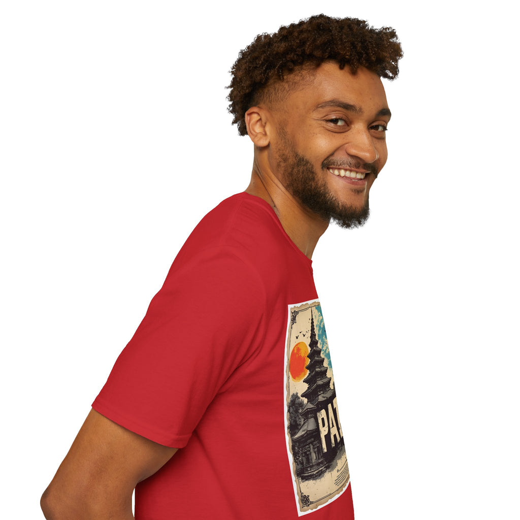 Patan City T-Shirt – Temple & Lion Graphic Tee, Nepali Cultural Heritage Design