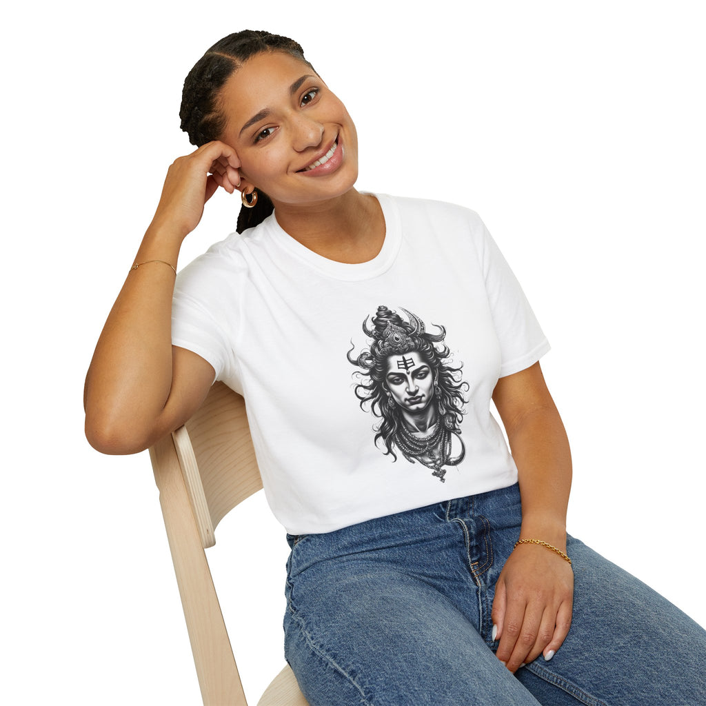 Shiva Portrait T‑Shirt — Hindu Deity Graphic Tee (Meditation, Yoga & Spiritual Wear)