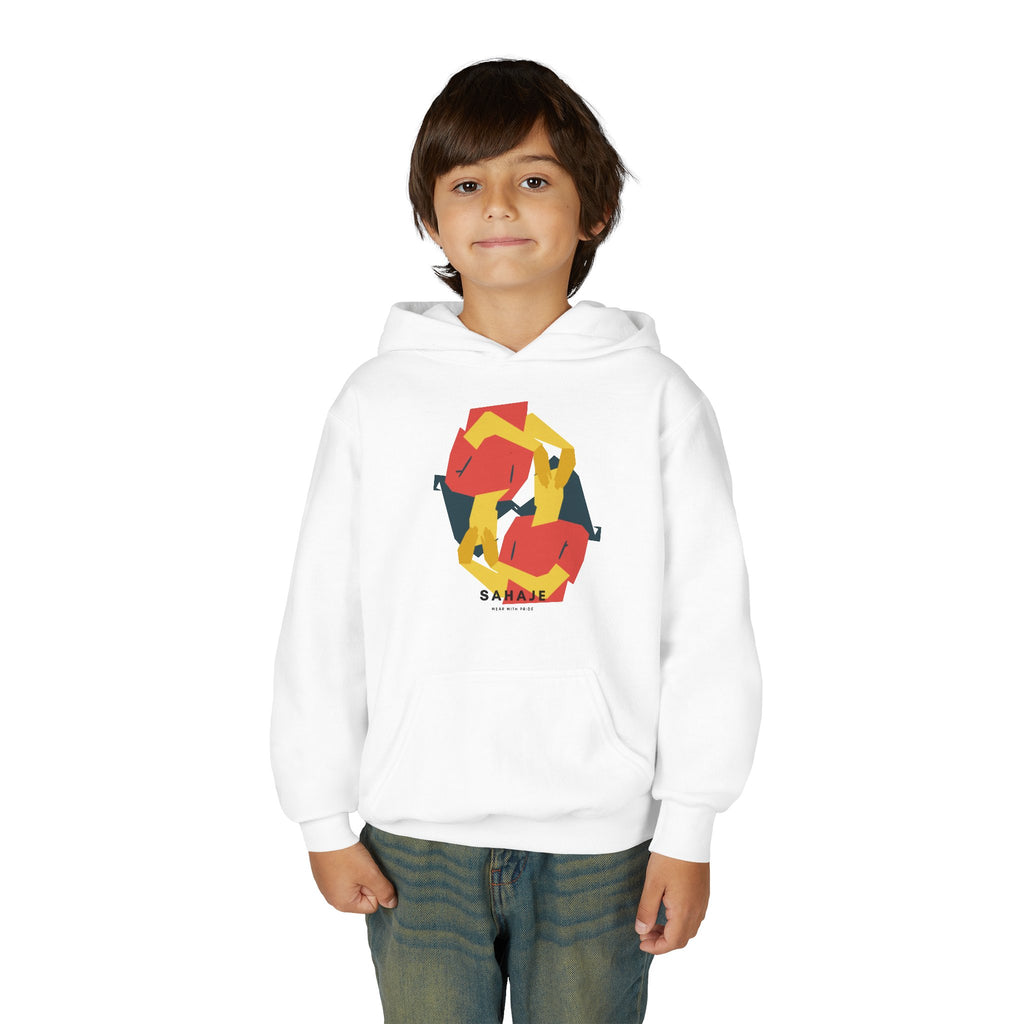 Youth Hoodie with Geometric Squirrel Art – 'Squirrel' Colorful Kids Pullover