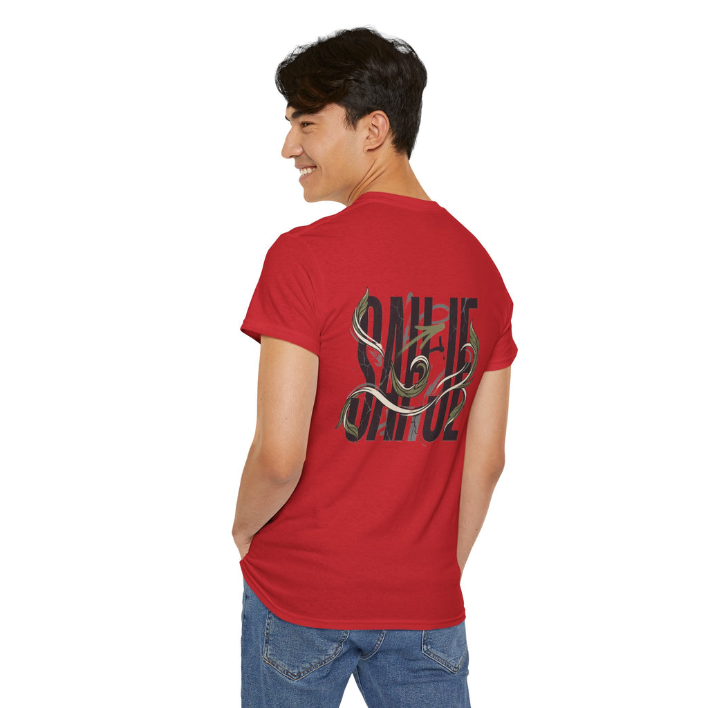 Graphic Tee — 'Savage' Typography with Snake Accent