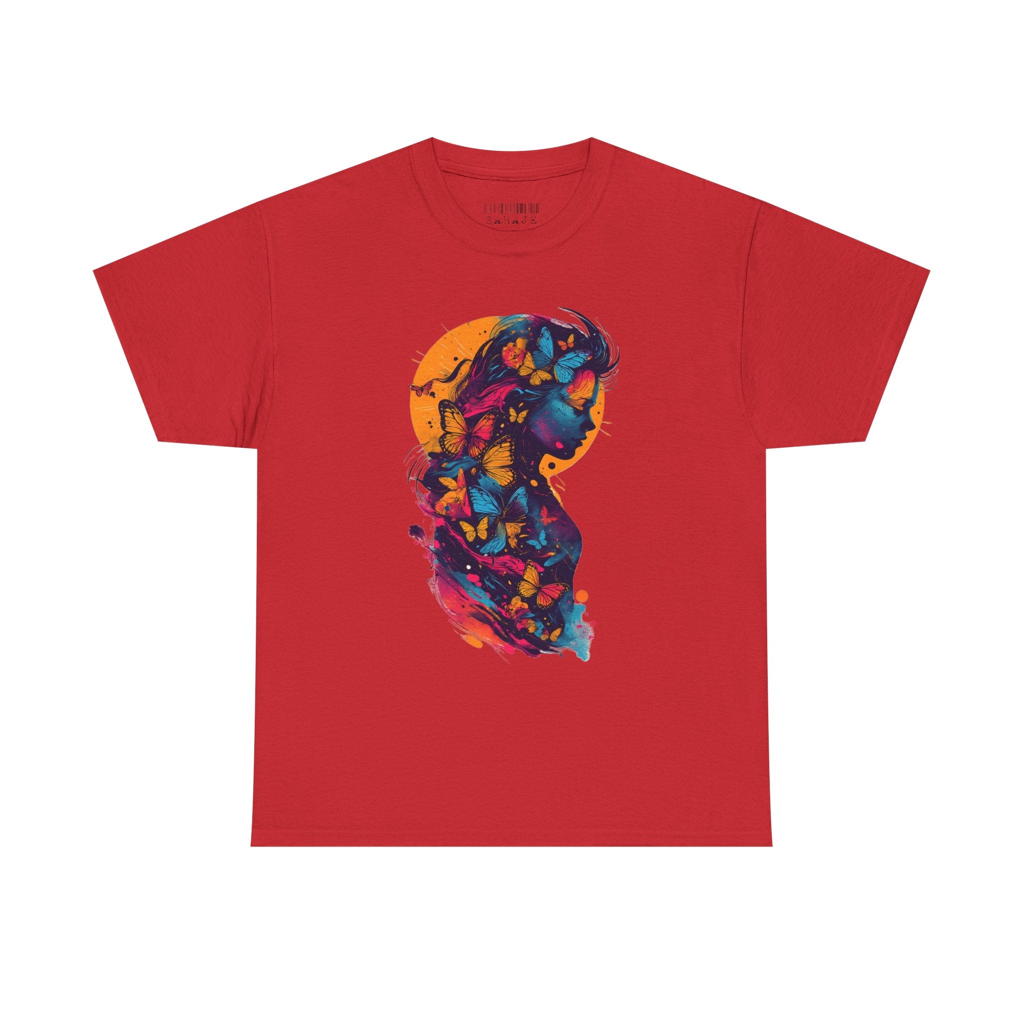 Butterfly Silhouette Graphic Tee — Colorful Maternity Profile Design