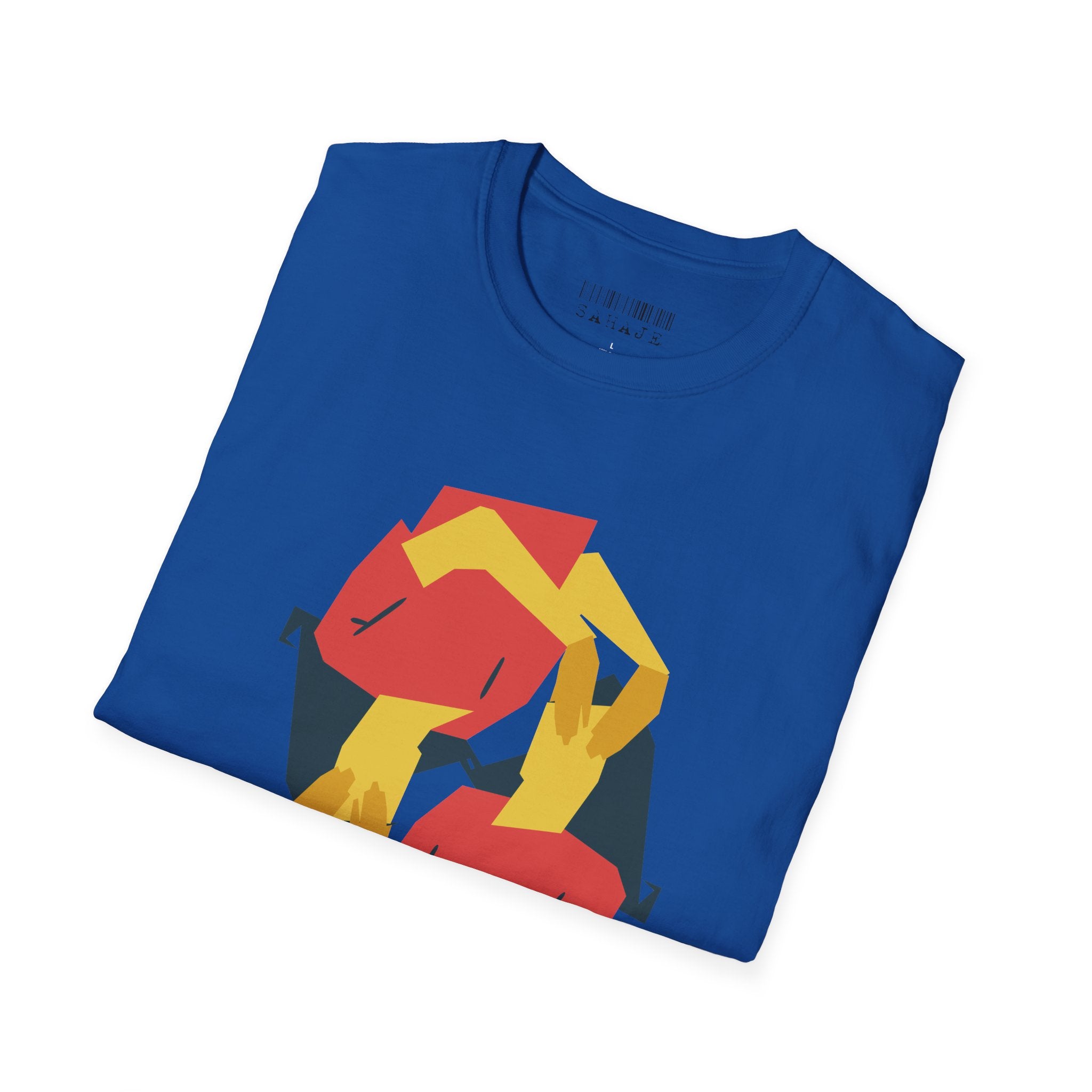 Abstract Faces Graphic T-Shirt — Modern Geometric 'Sahaje' Art Tee