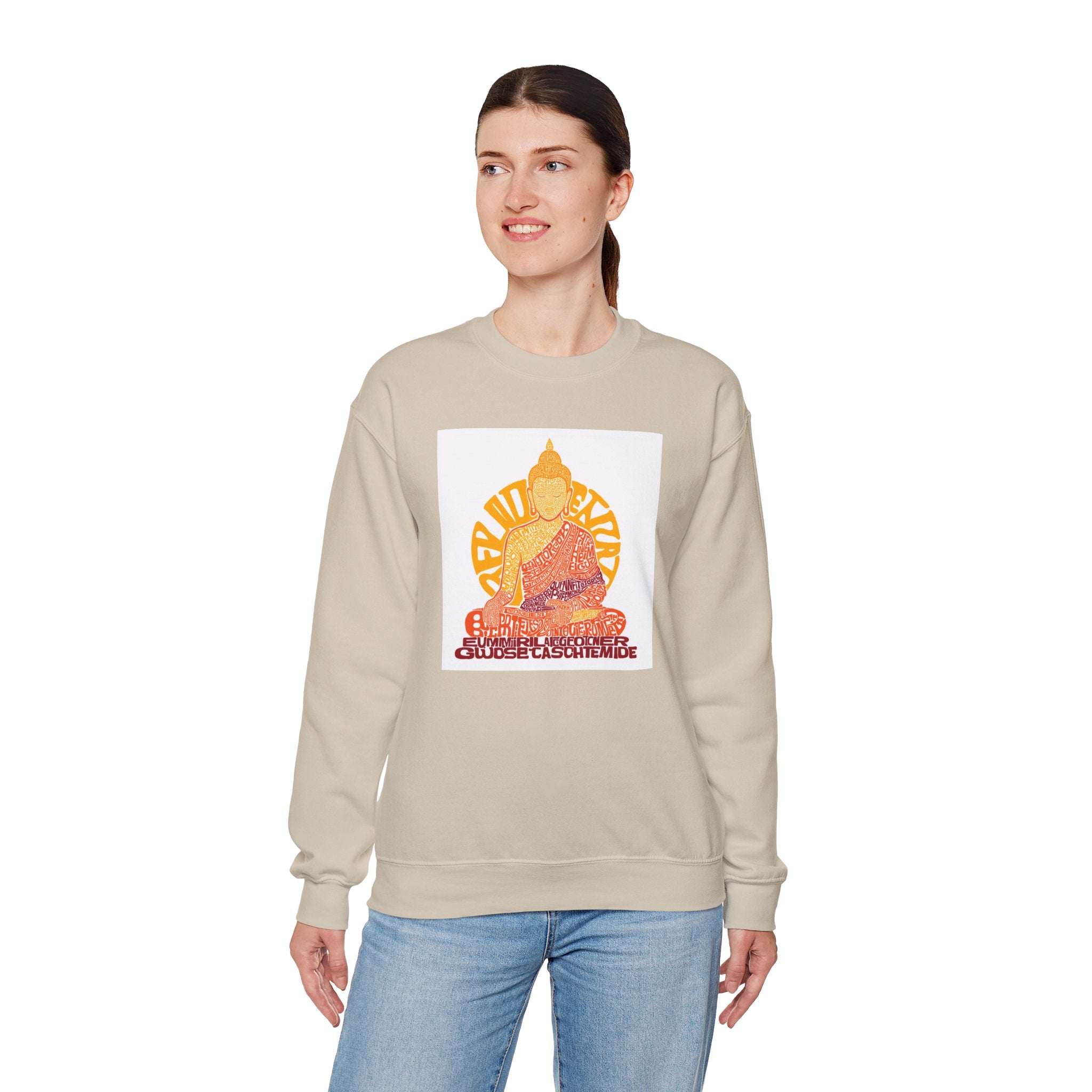 Buddha Graphic Sweatshirt — "Choose Compassion" Meditation Crewneck