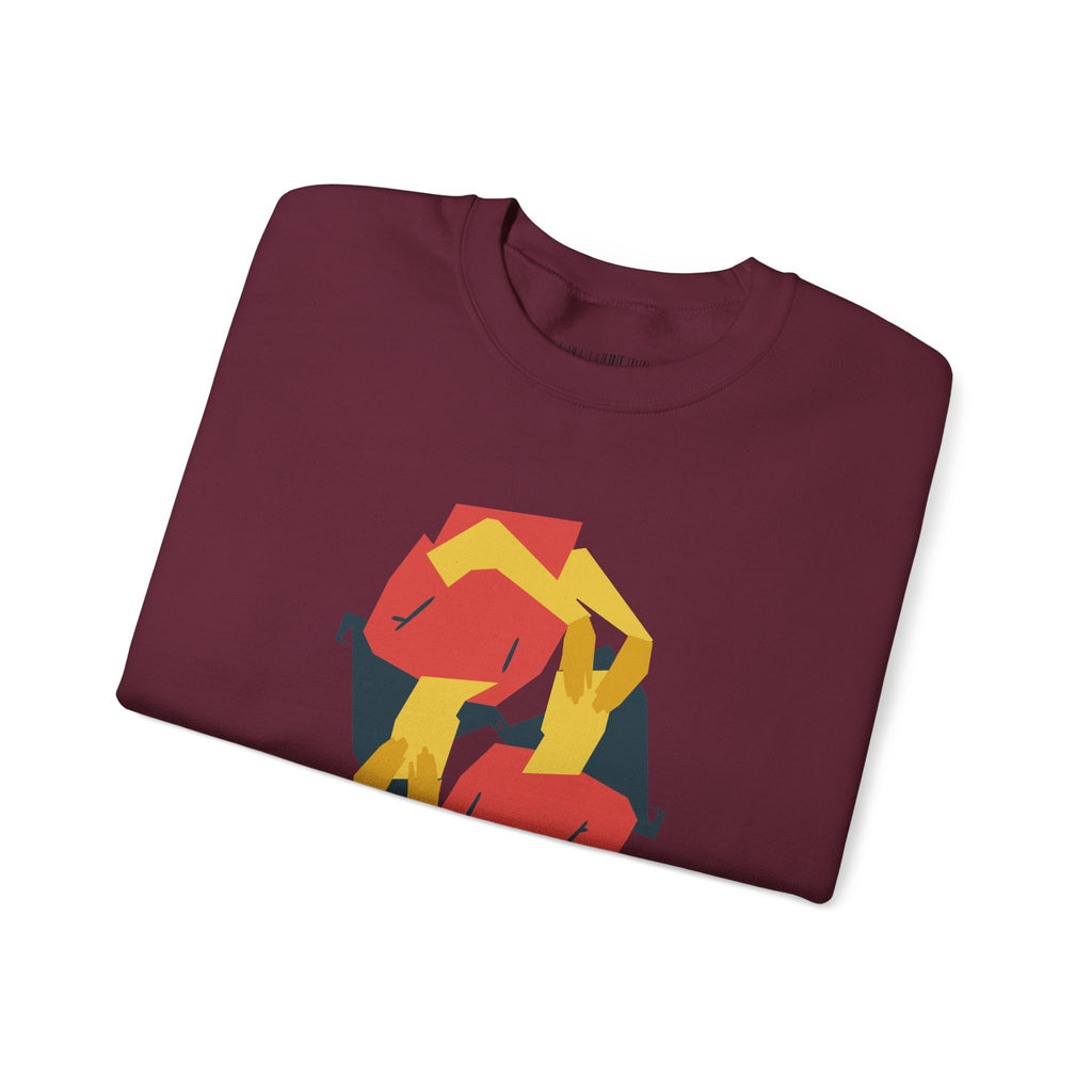Abstract Flamingo Geometric Crewneck Sweatshirt