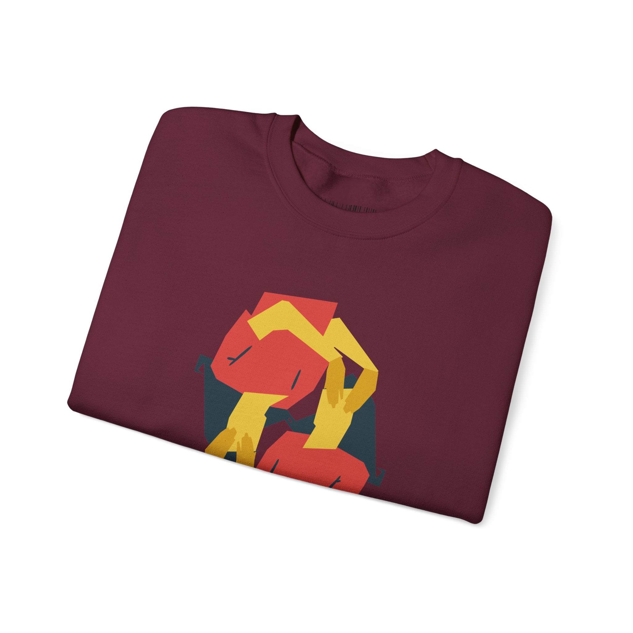 Abstract Flamingo Geometric Crewneck Sweatshirt