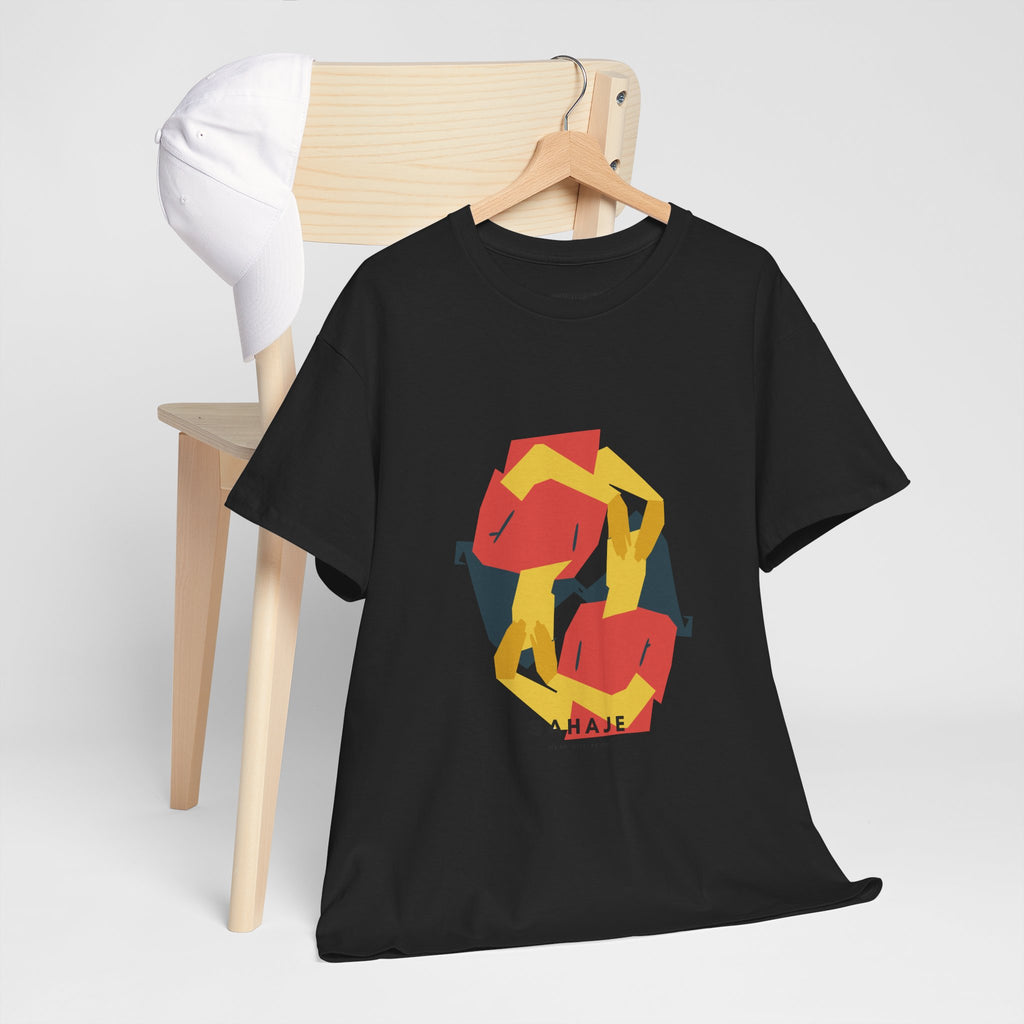 Geometric Fox Tee — Stylized Red & Yellow Fox Illustration T-Shirt