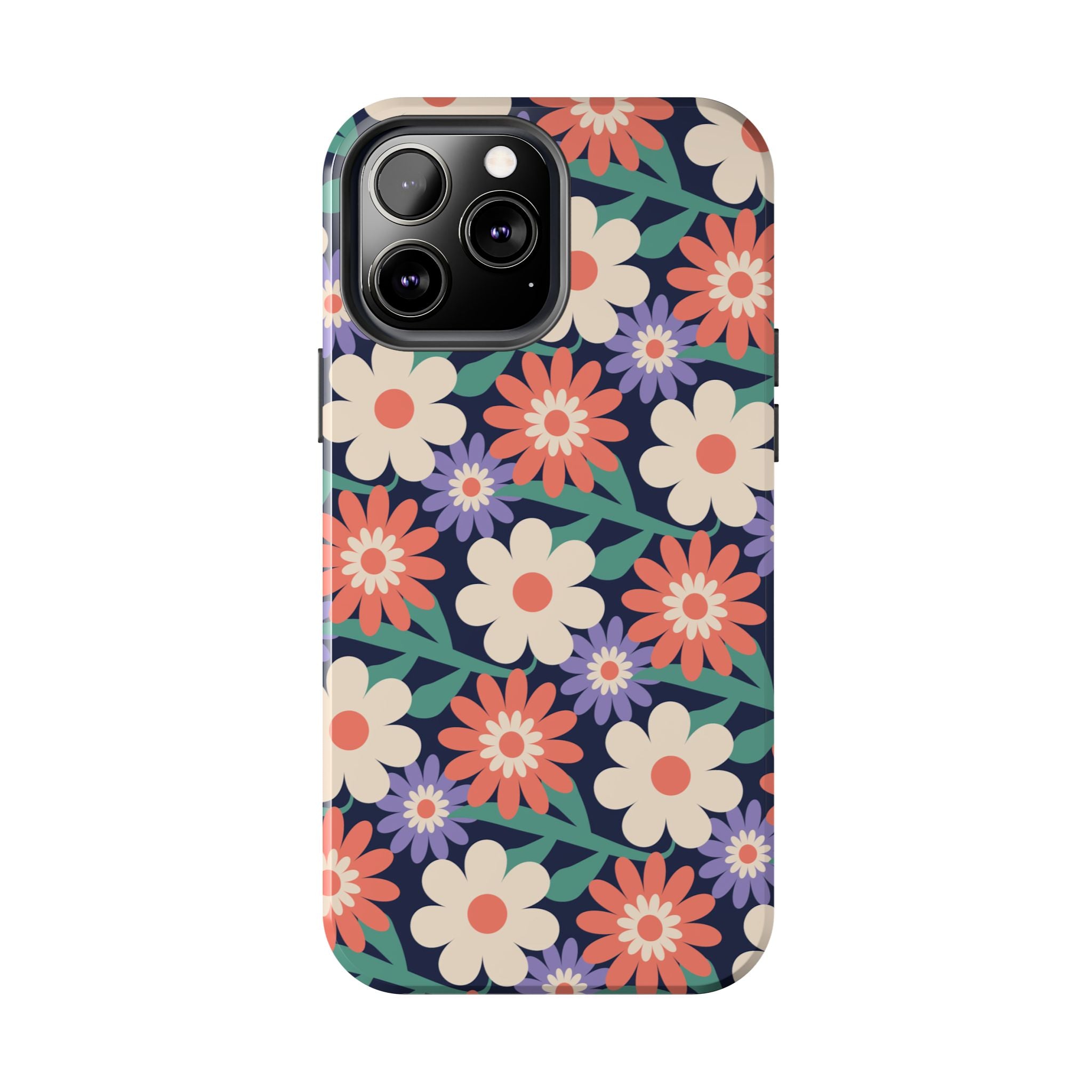 Floral Tough Phone Case — Retro Daisies Protective Phone Cover