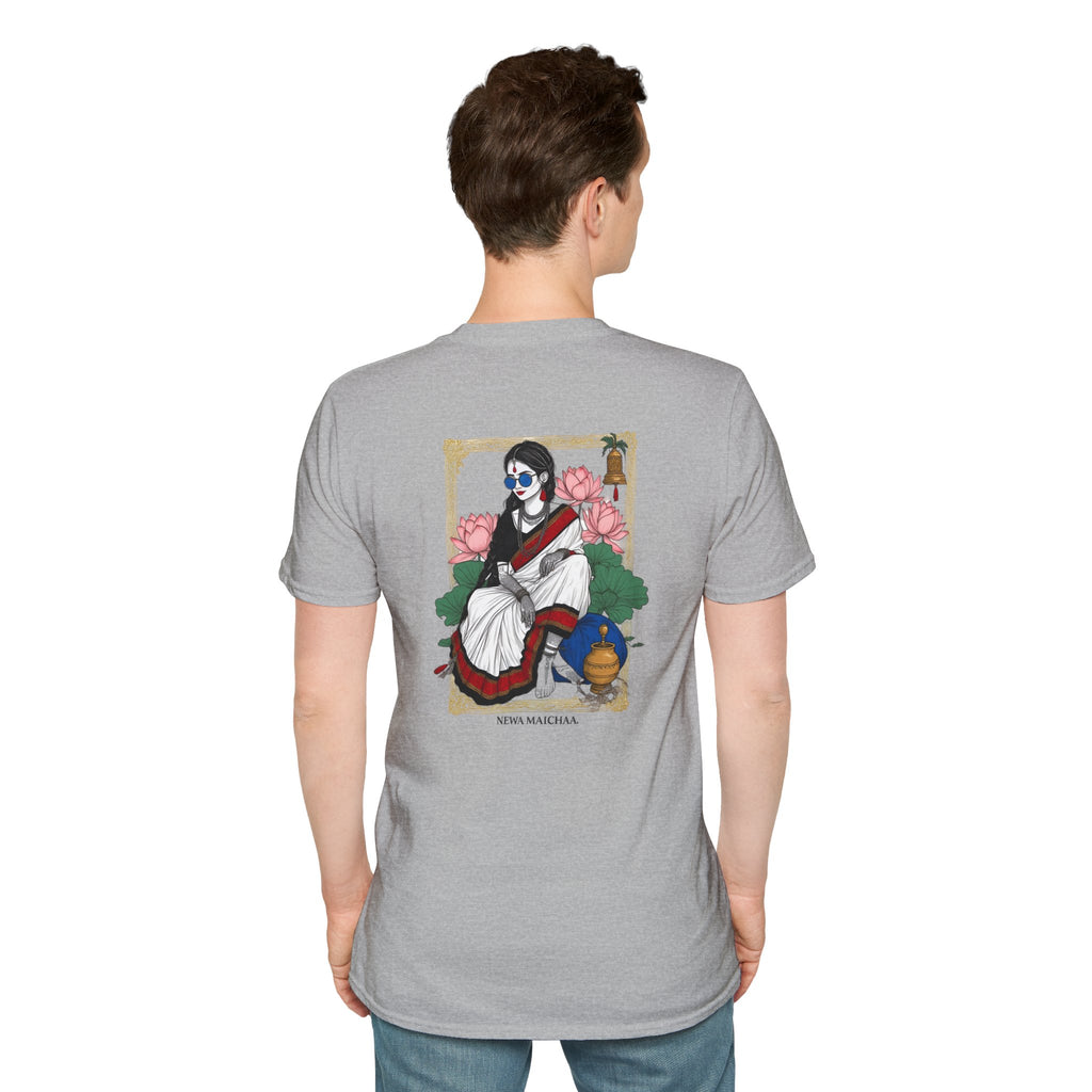 Newari Girl Traditional Dress T-Shirt – Newa Maicha Cultural Pride Graphic Tee, Nepali Heritage Design