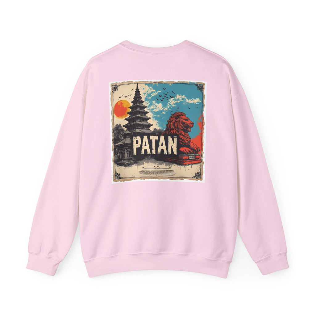 Patan Travel Crewneck Sweatshirt — Vintage Nepal Landmark Graphic