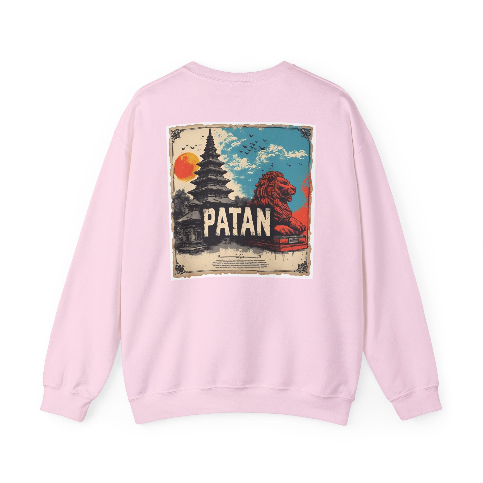 Patan Travel Crewneck Sweatshirt — Vintage Nepal Landmark Graphic