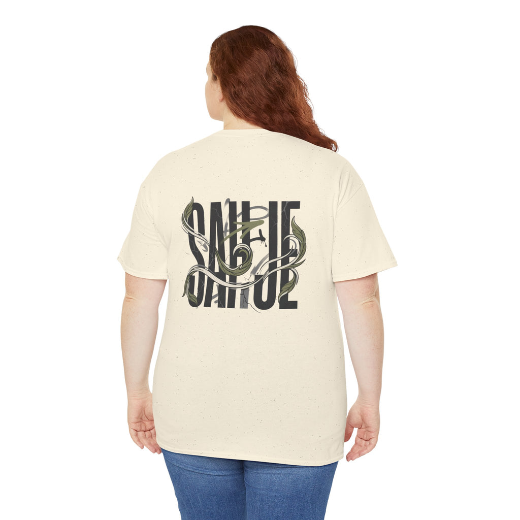 Graphic Tee — 'Savage' Typography with Snake Accent