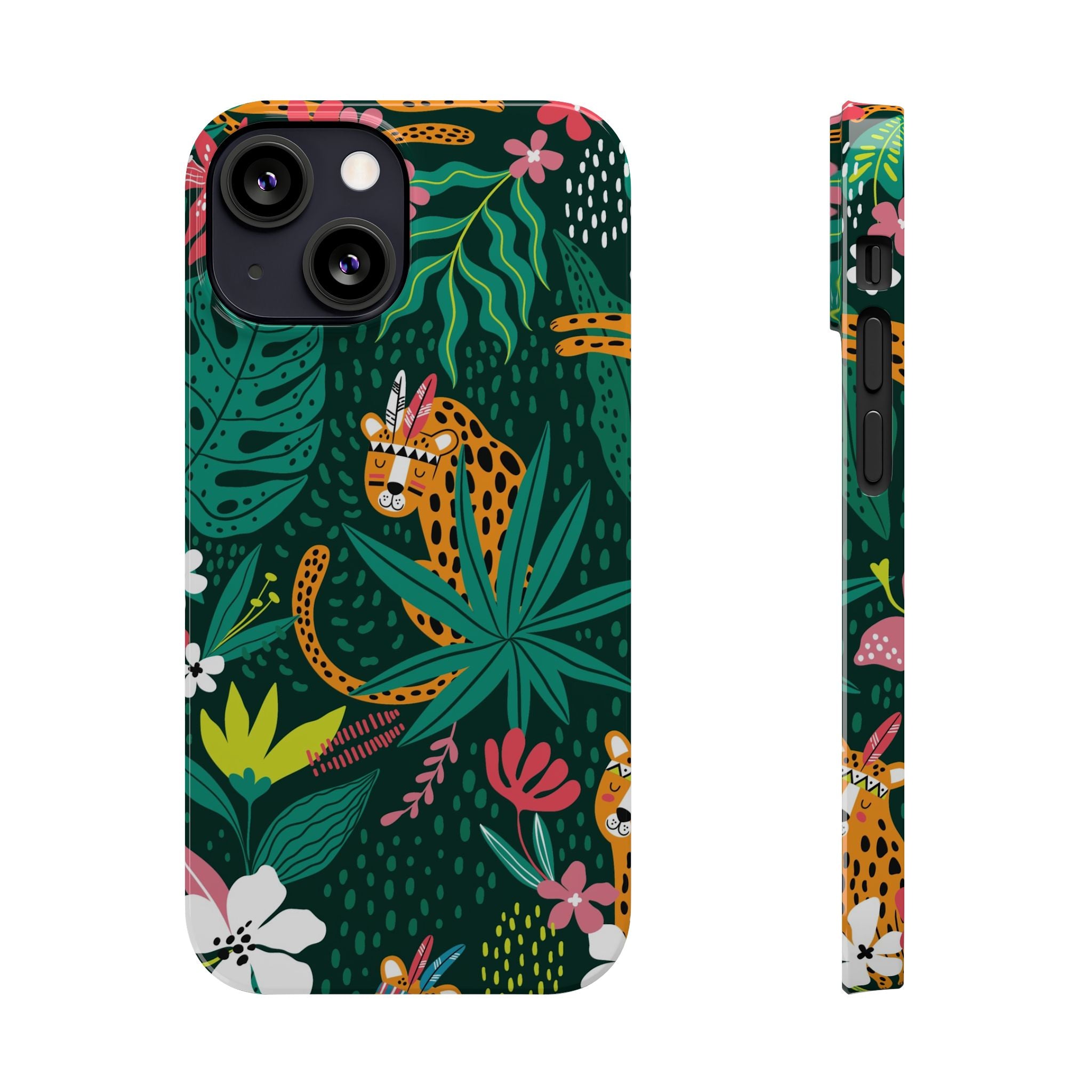 Slim Phone Case — Tropical Jungle Leopard Floral Pattern (Slim Protective Phone Cover)