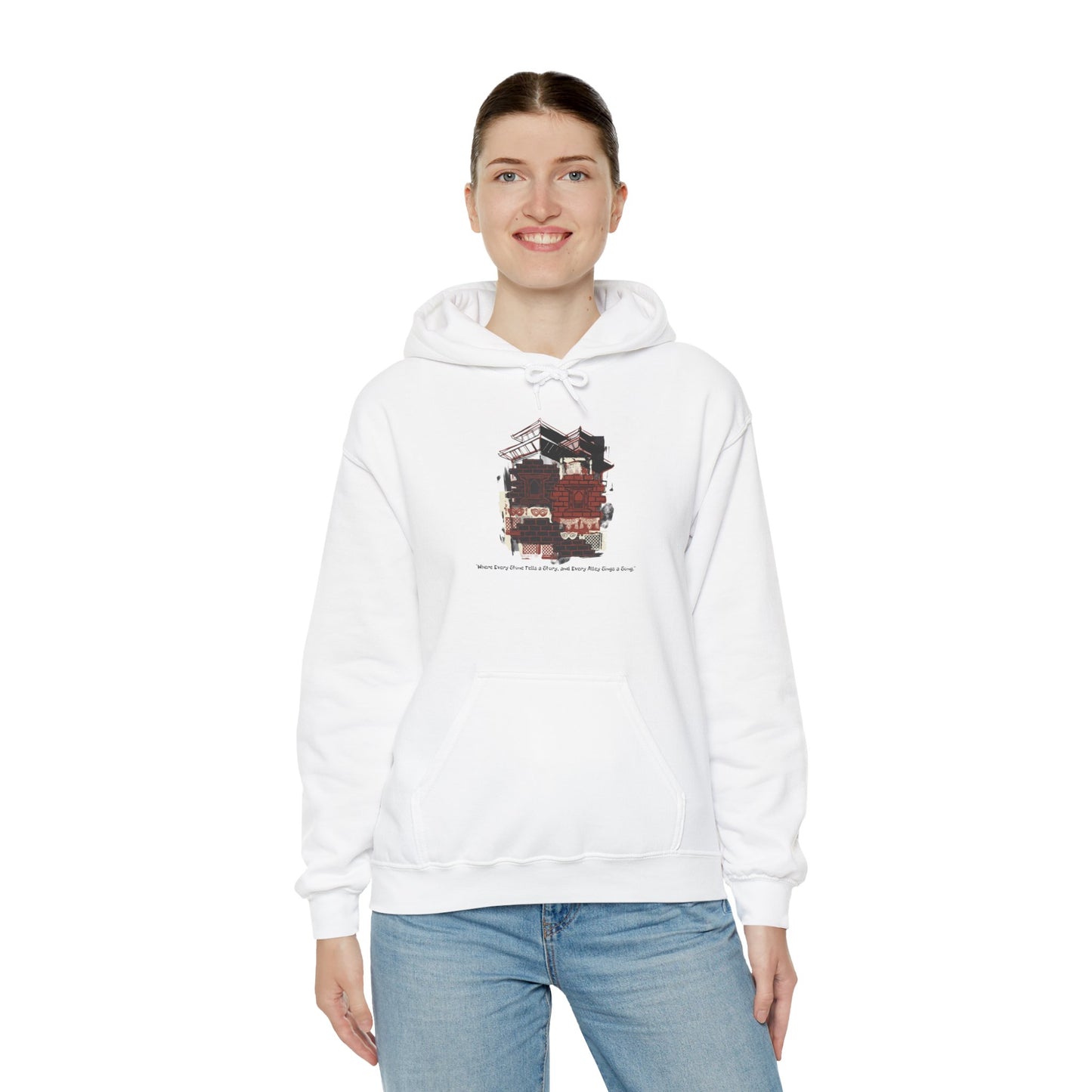 Hoodie — Vintage Urban Industrial Building Graphic Hoodie (Architectural Sketch)