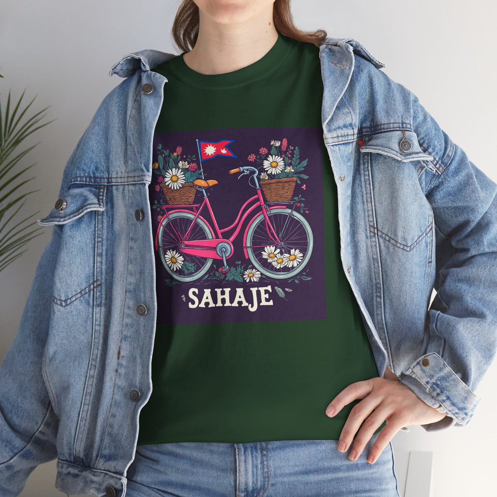 Sahaje Floral Bicycle T‑Shirt