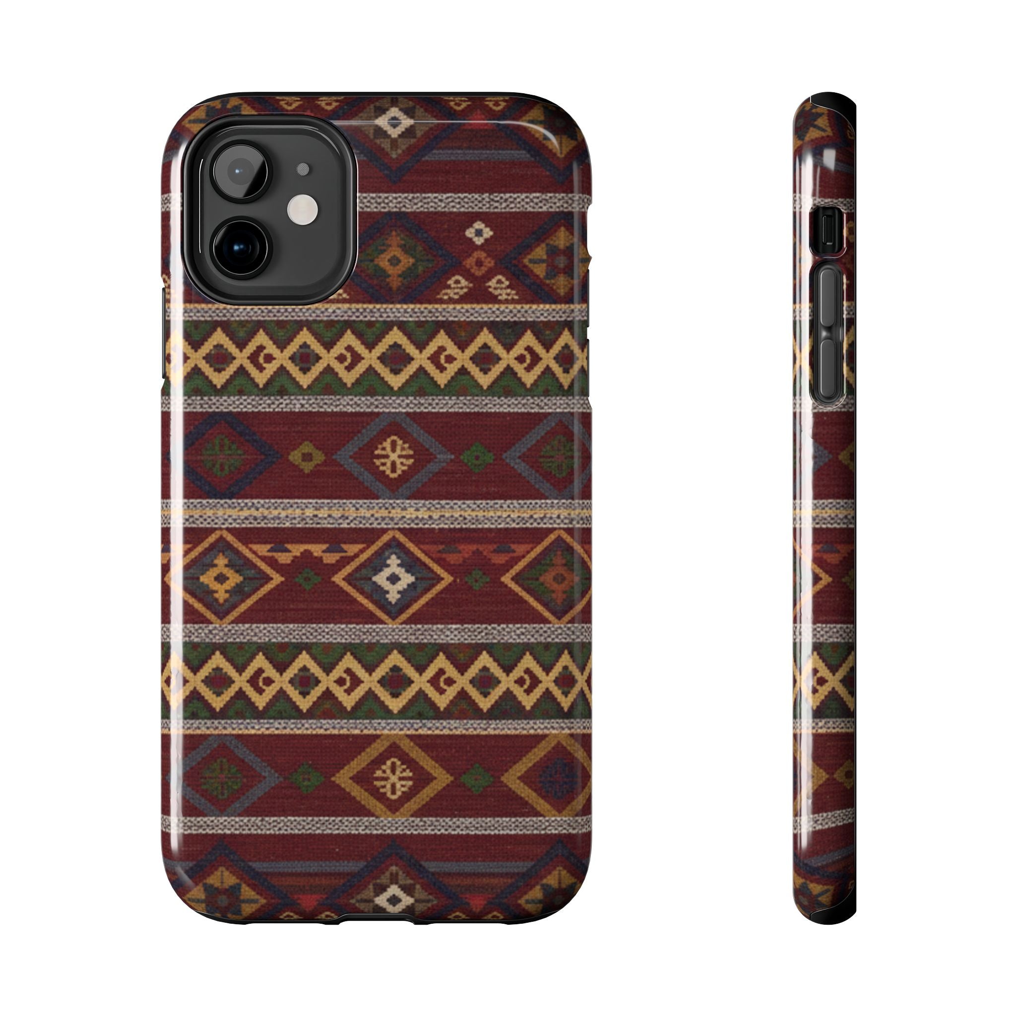 Aztec Pattern Tough Phone Case — Rustic Tribal Protective Cover