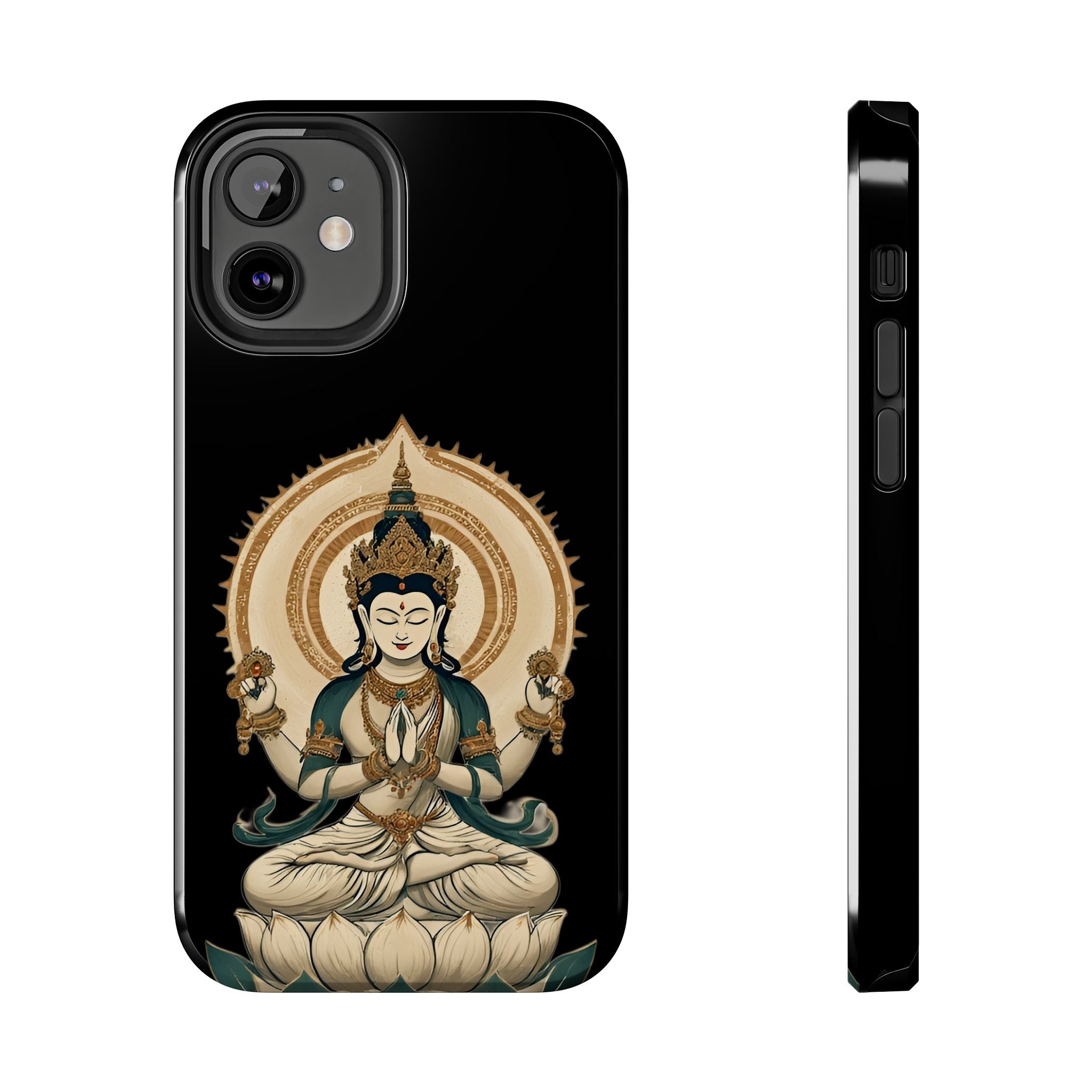 Bodhisattva Lotus Tough Phone Case — Protective Buddhist Meditation Phone Cover