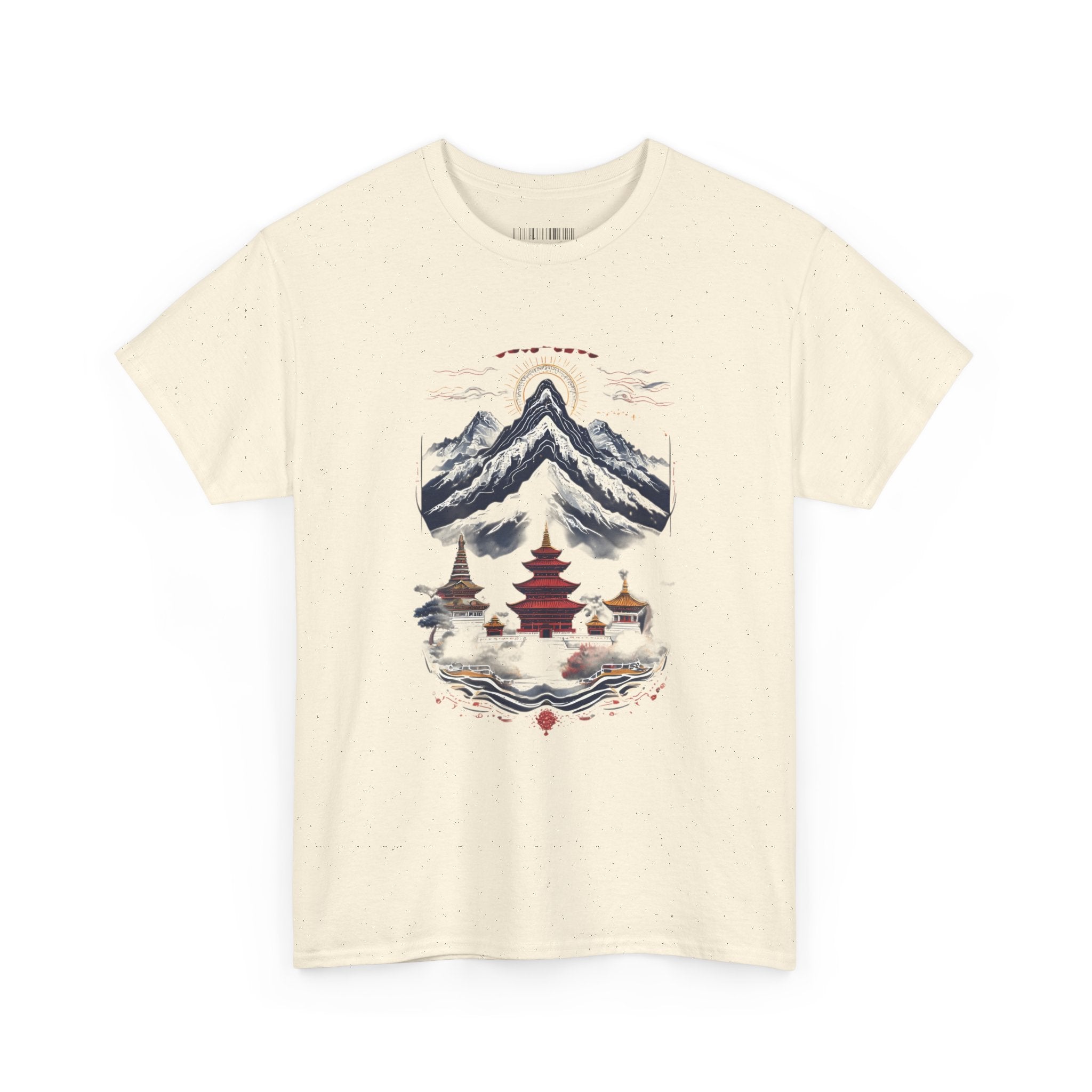 Japanese Mountain Pagoda T-Shirt — Zen Temple Landscape Tee