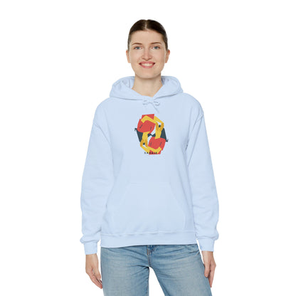 Fox Recycling Symbol Hoodie — Geometric Fox Eco-Friendly Design