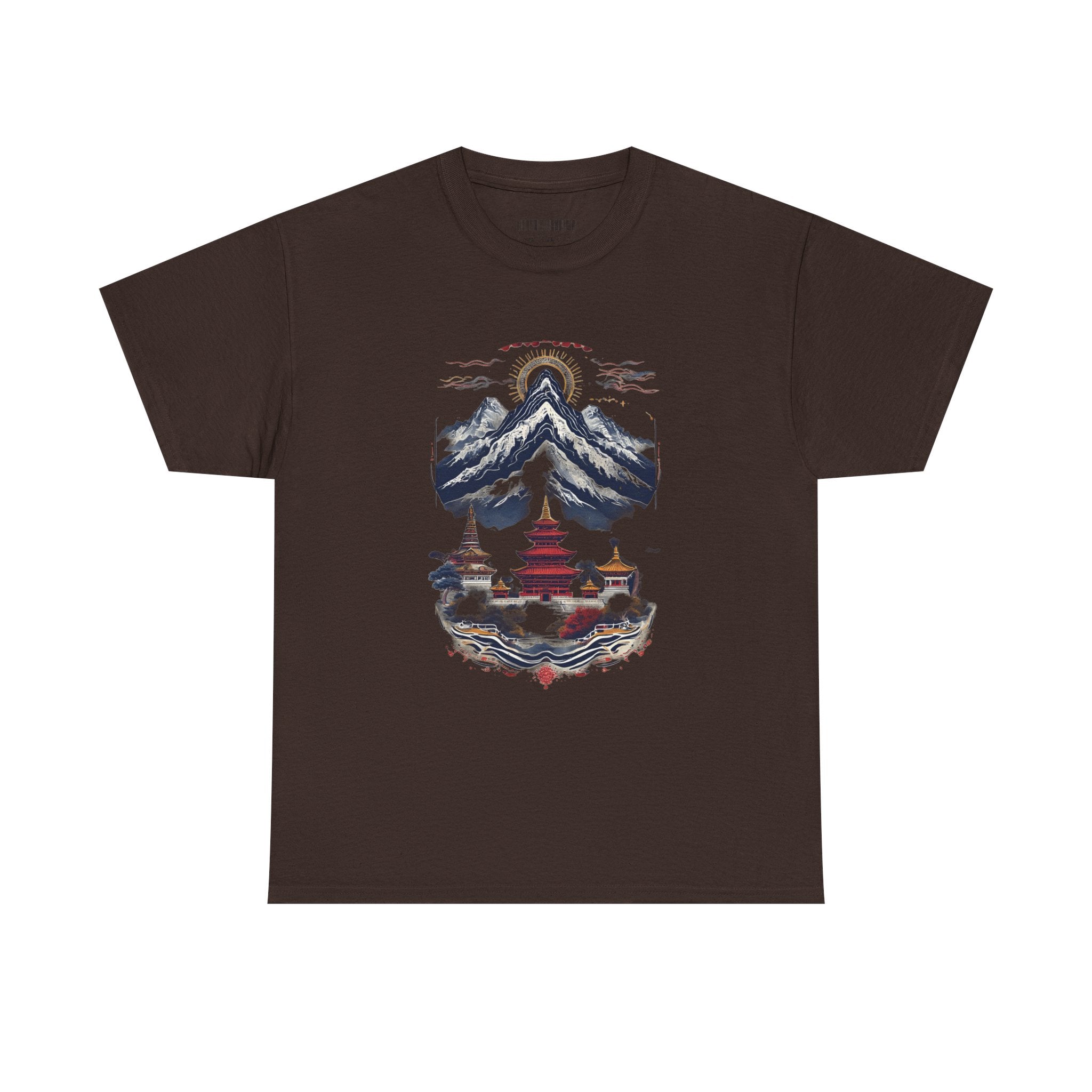 Japanese Mountain Pagoda T-Shirt — Zen Temple Landscape Tee