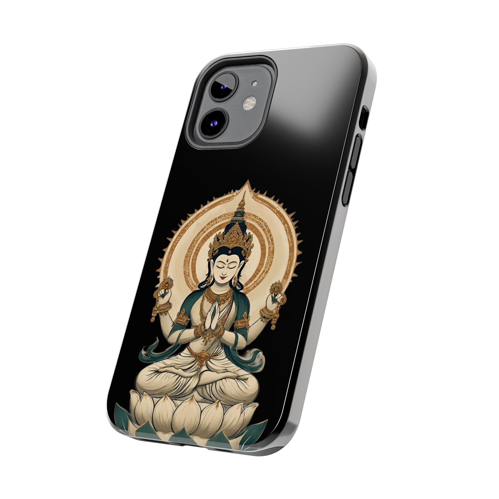 Bodhisattva Lotus Tough Phone Case — Protective Buddhist Meditation Phone Cover