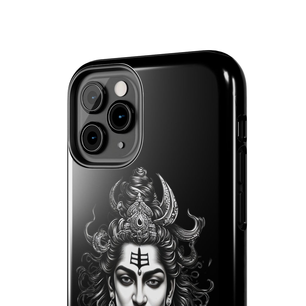 Phone Case — Intricate Lord Shiva Illustration on Black Tough Case