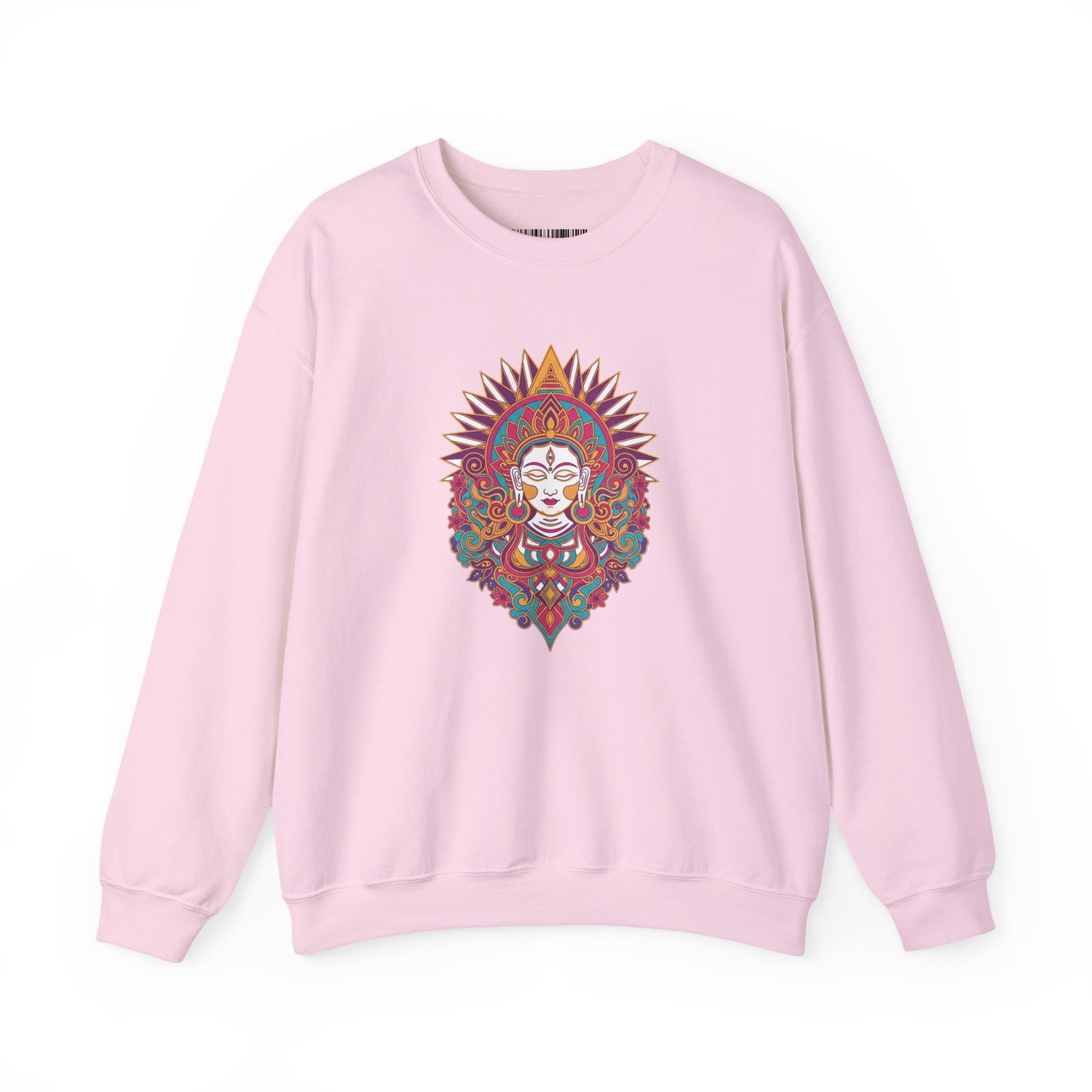 Crewneck Sweatshirt — Colorful Mandala Goddess Graphic