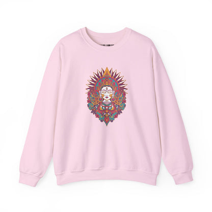 Crewneck Sweatshirt — Colorful Mandala Goddess Graphic