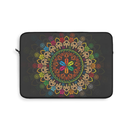 Colorful Mandala Laptop Sleeve | Bohemian Tech Accessory, Travel Gift, Geek Chic, Personalized Computer Case, Eco-Friendly Style