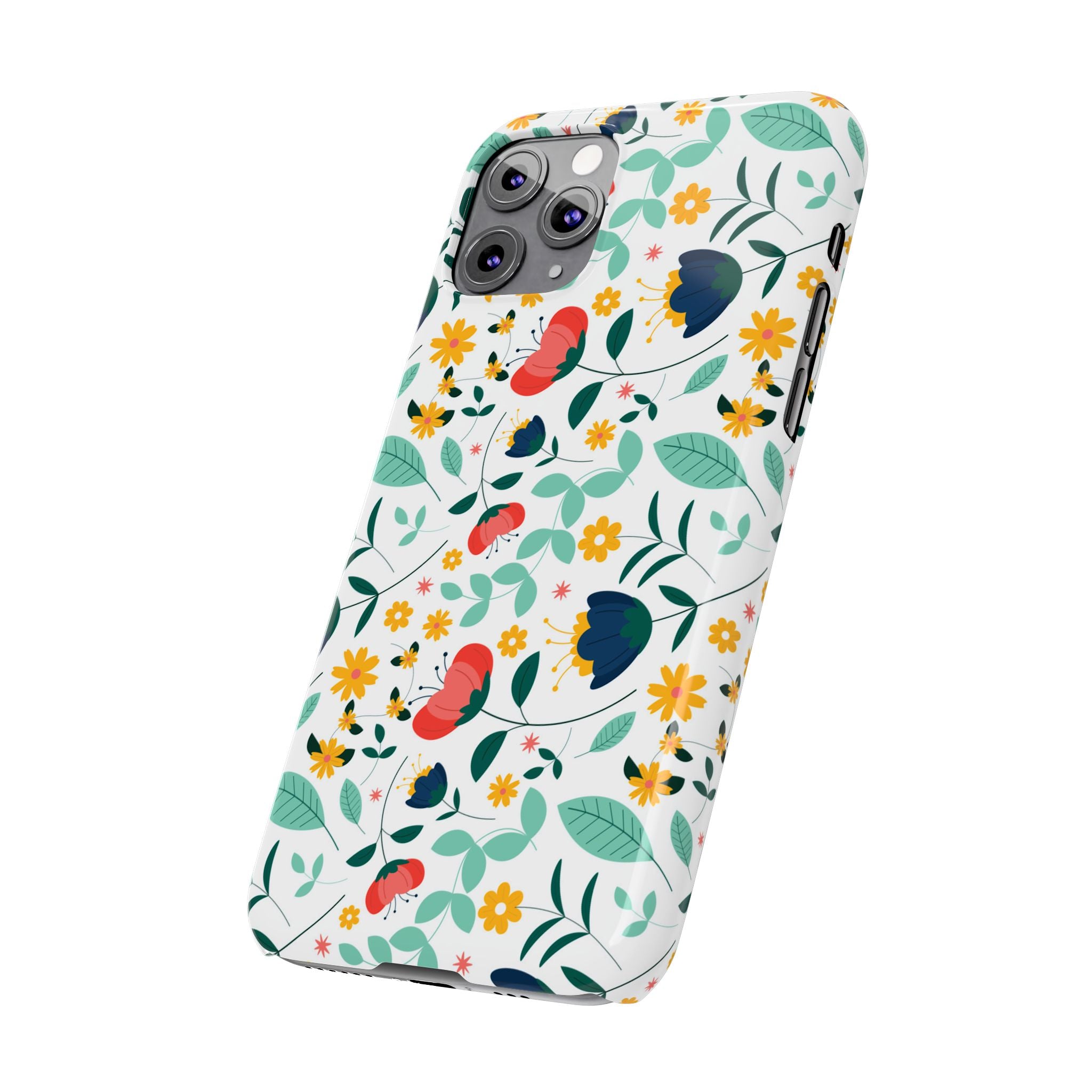 Floral Slim Phone Case — Colorful Folk Flower Pattern