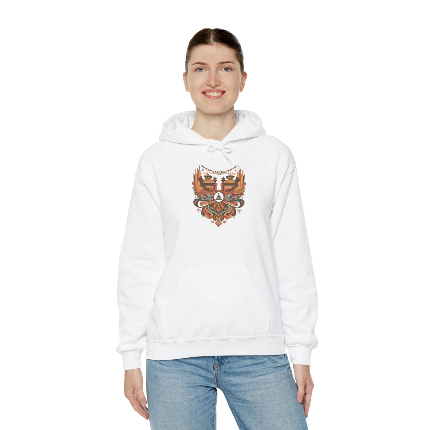 Spiritual Mandala Buddha Hoodie — Colorful Meditation Graphic Sweatshirt