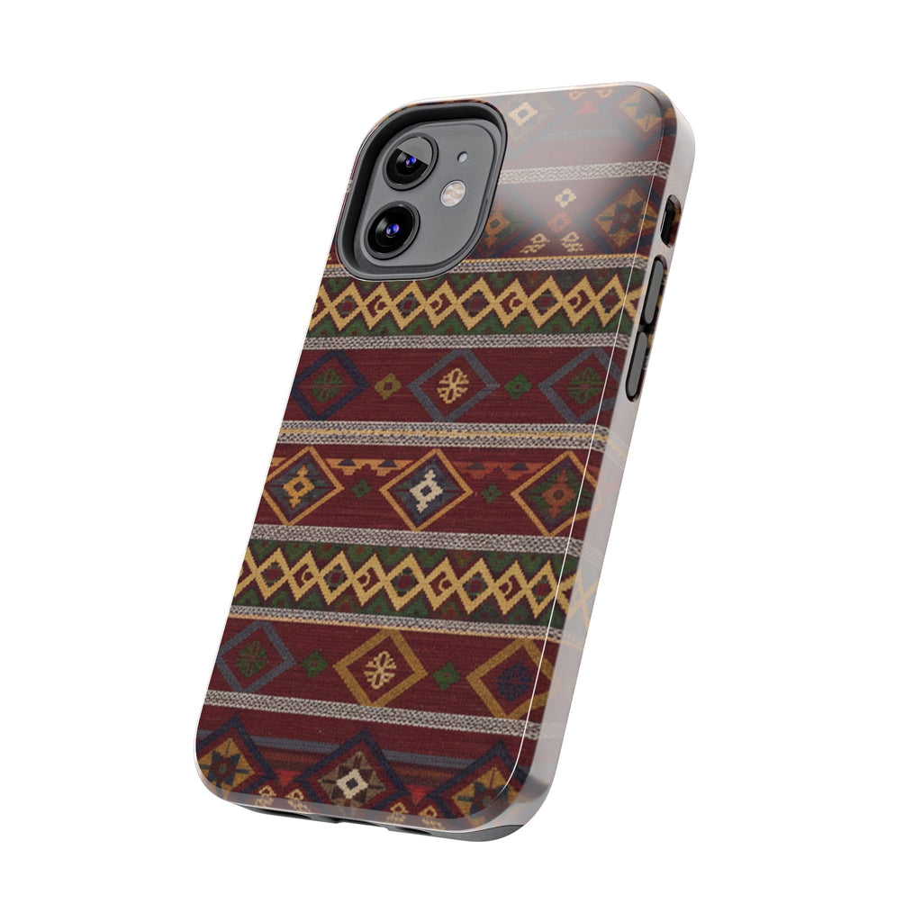 Aztec Pattern Tough Phone Case — Rustic Tribal Protective Cover