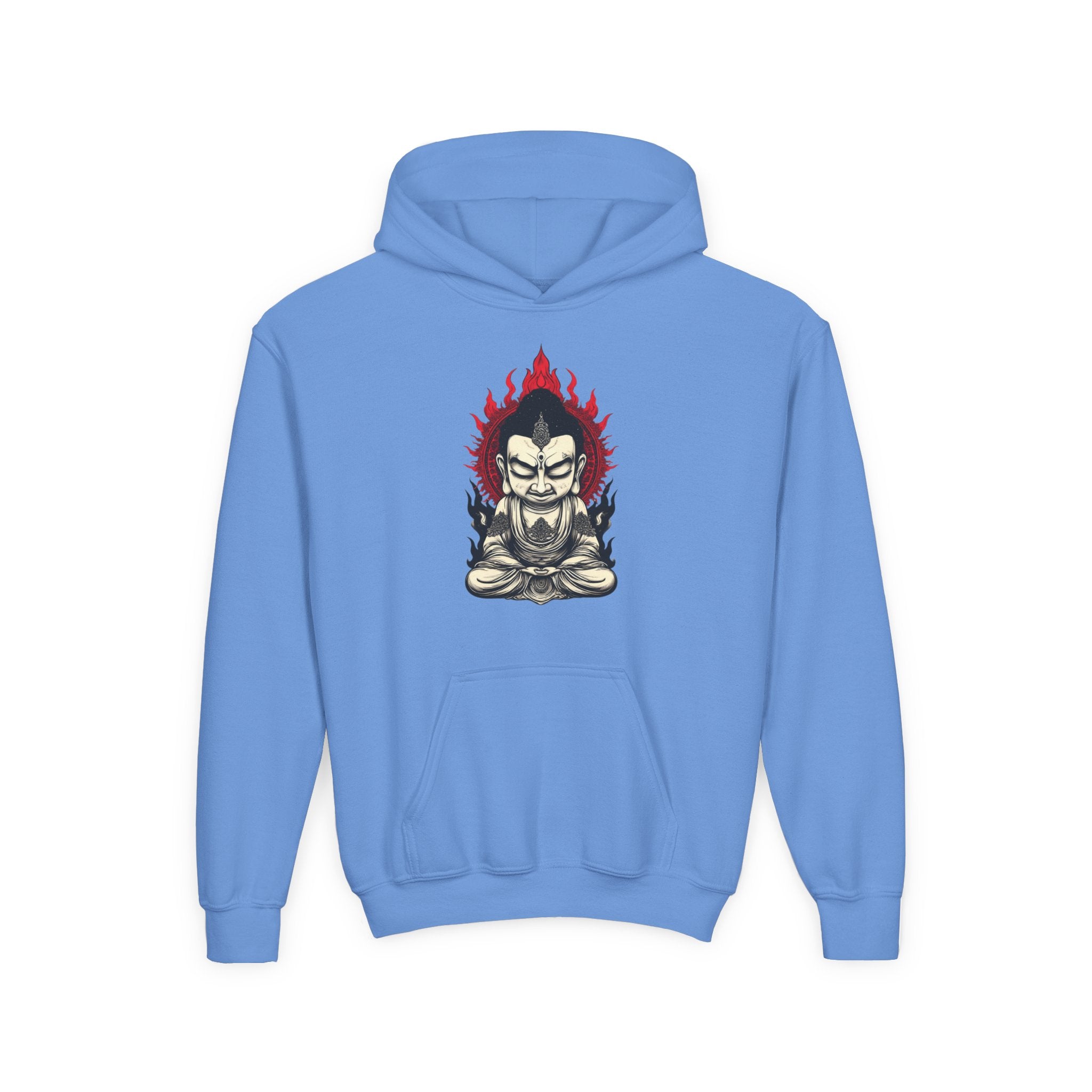 Youth Hoodie — Flaming Meditating Demon Graphic