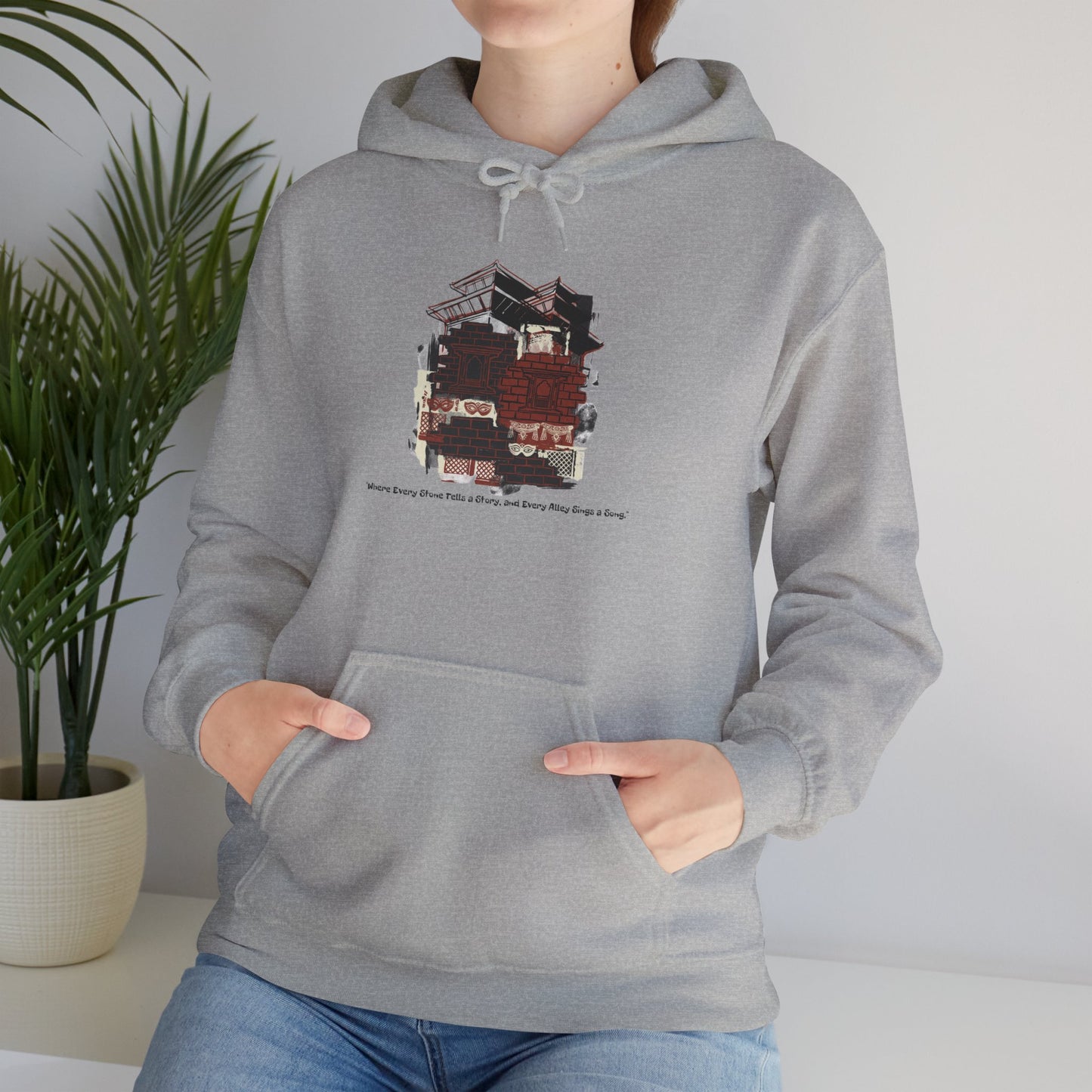 Hoodie — Vintage Urban Industrial Building Graphic Hoodie (Architectural Sketch)