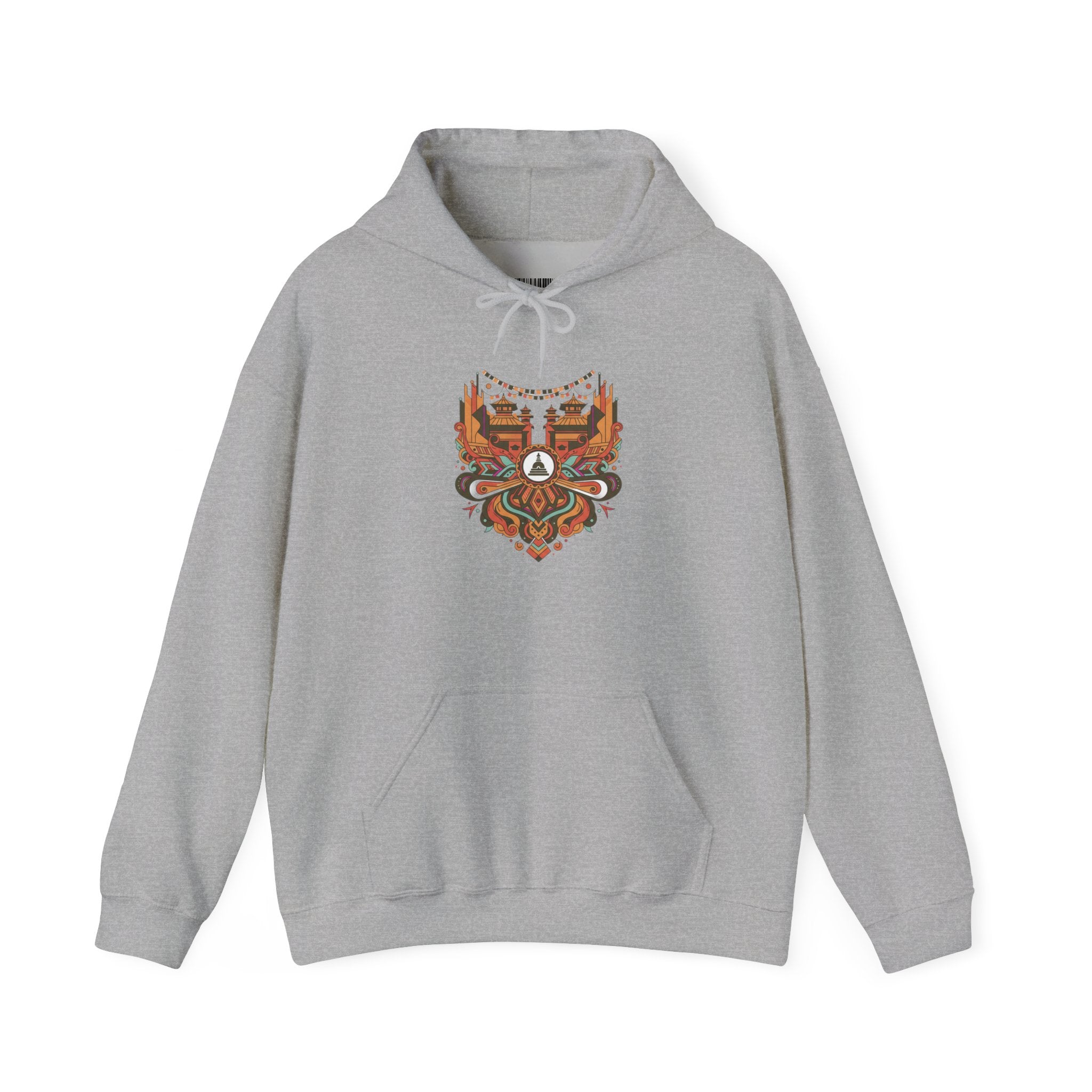 Spiritual Mandala Buddha Hoodie — Colorful Meditation Graphic Sweatshirt